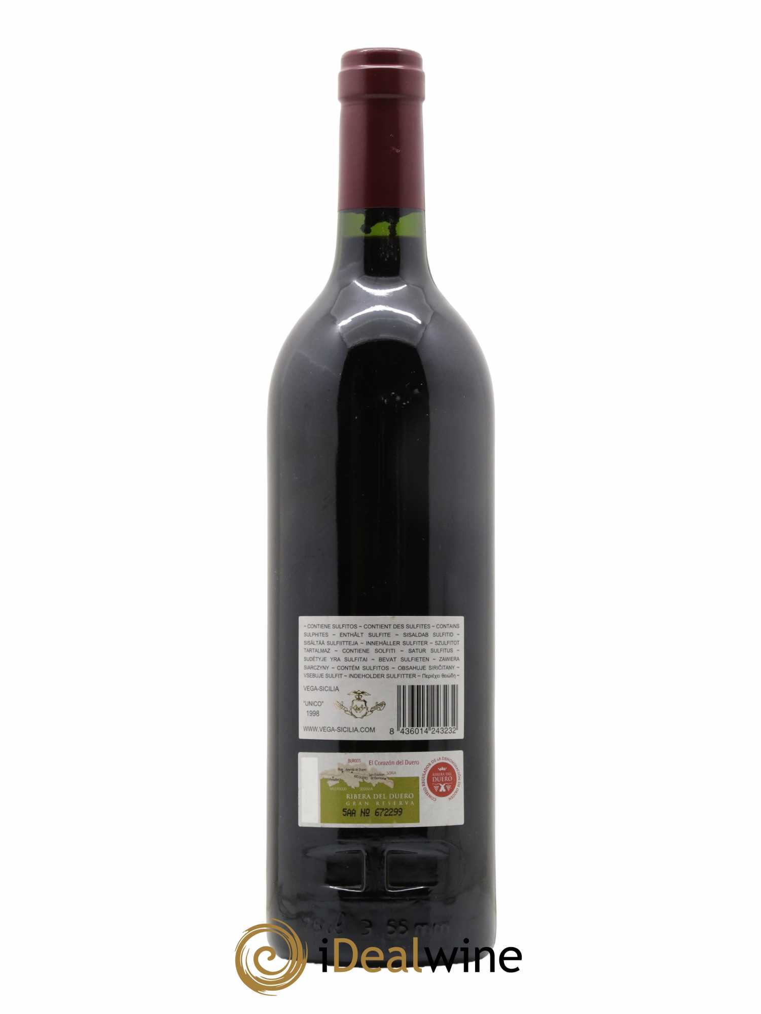 Ribera Del Duero DO Vega Sicilia Unico Famille Alvarez 1998 - Lot de 1 bouteille - 1