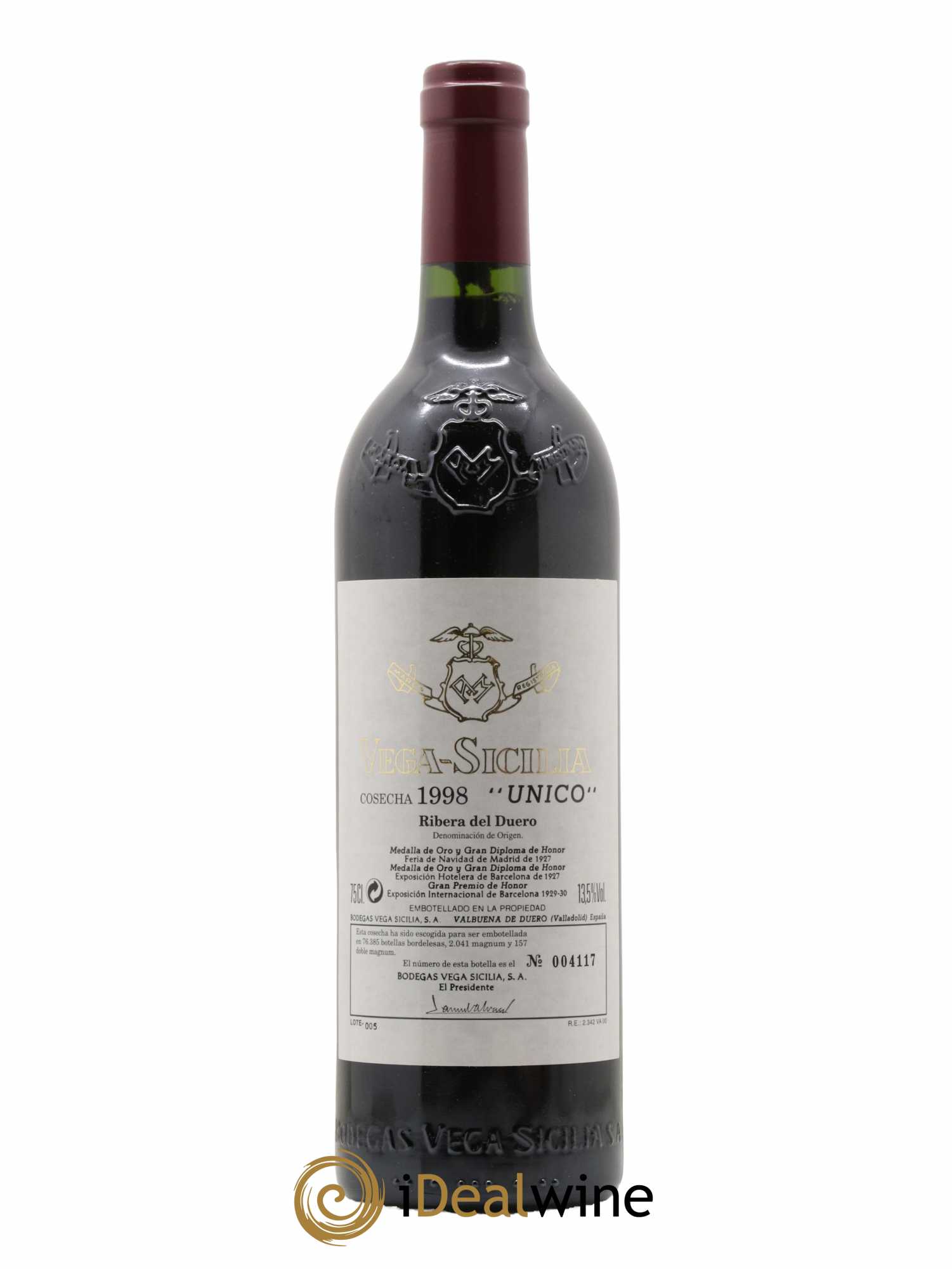 Ribera Del Duero DO Vega Sicilia Unico Famille Alvarez 1998 - Lot de 1 bouteille - 0