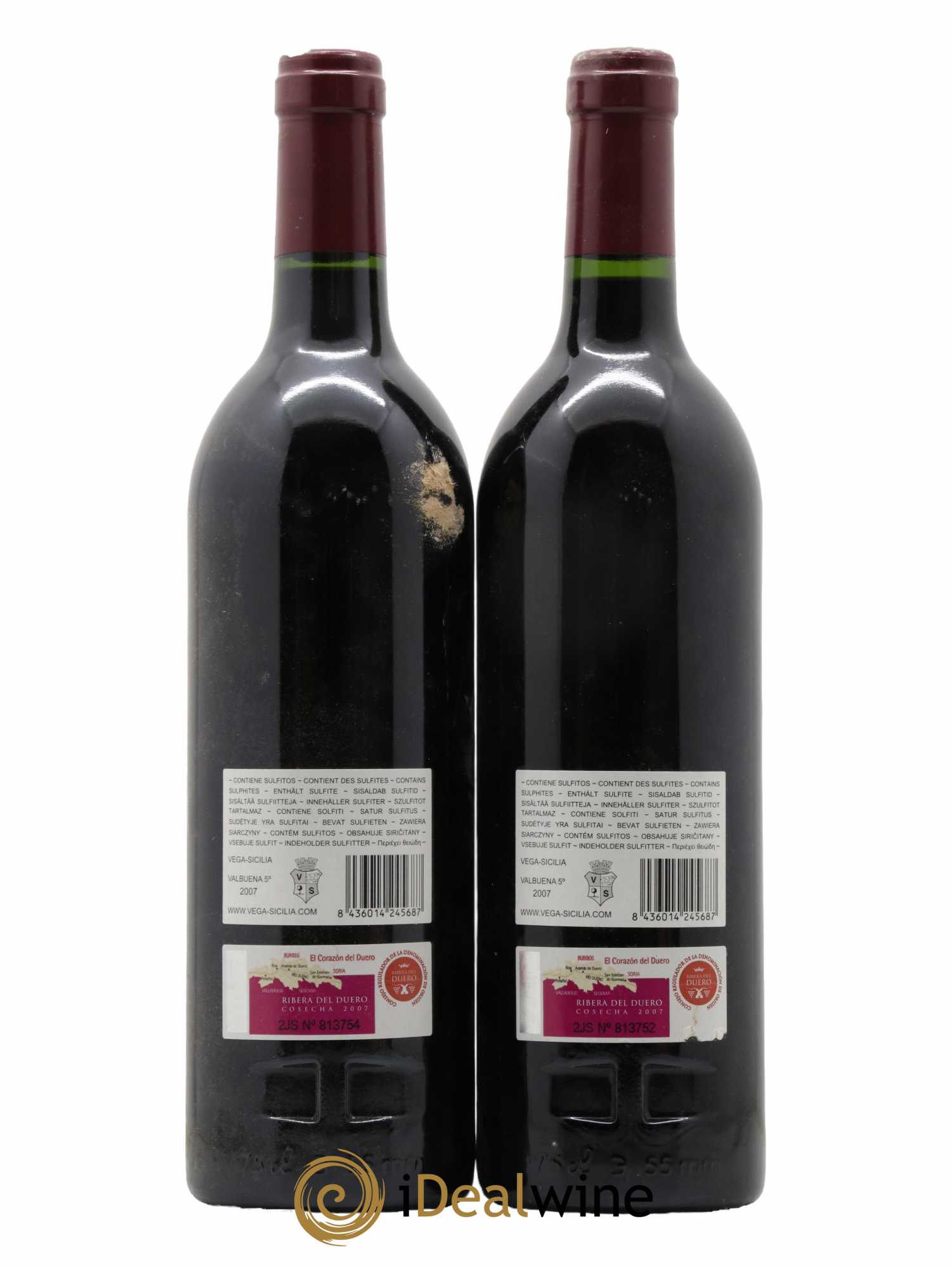 Ribera Del Duero DO Vega Sicilia Valbuena 5 ano Famille Alvarez 2007 - Lotto di 2 bottiglie - 1
