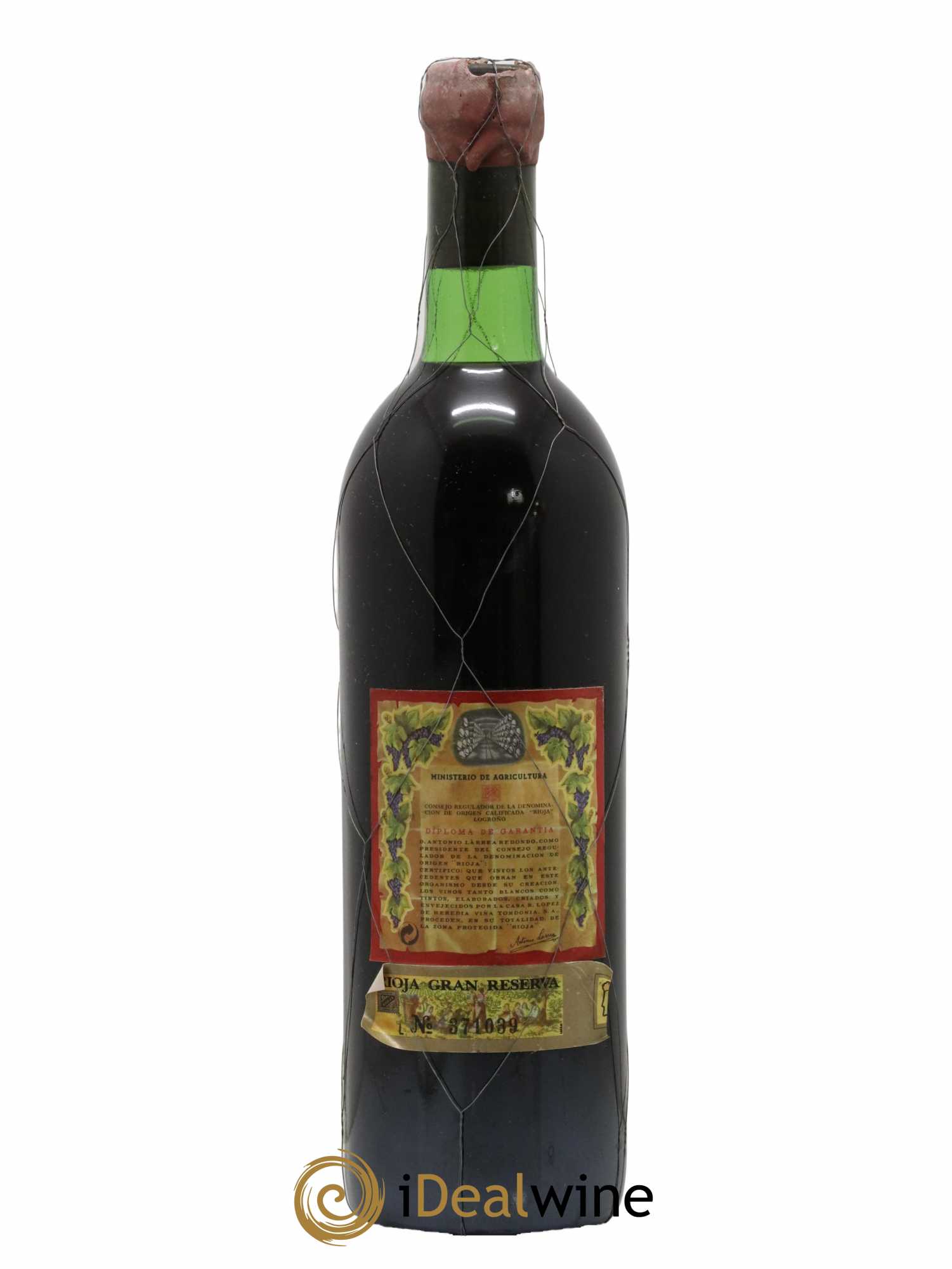 Rioja Gran Reserva Vina Tondonia R. Lopez de Heredia 1976 - Lot de 1 bouteille - 1