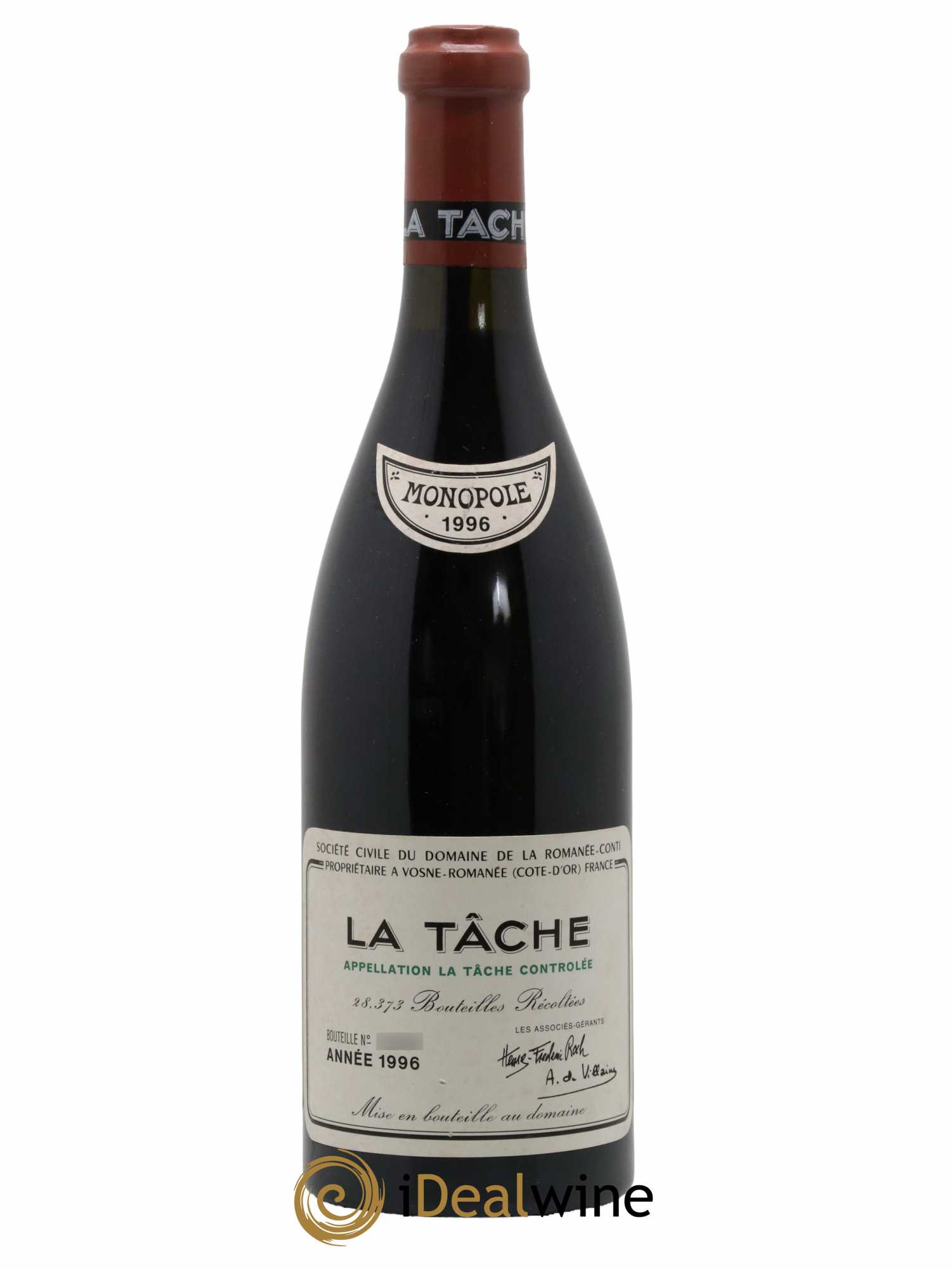 La Tâche Grand Cru Domaine de la Romanée-Conti 1996 - Lot de 1 bouteille - 0