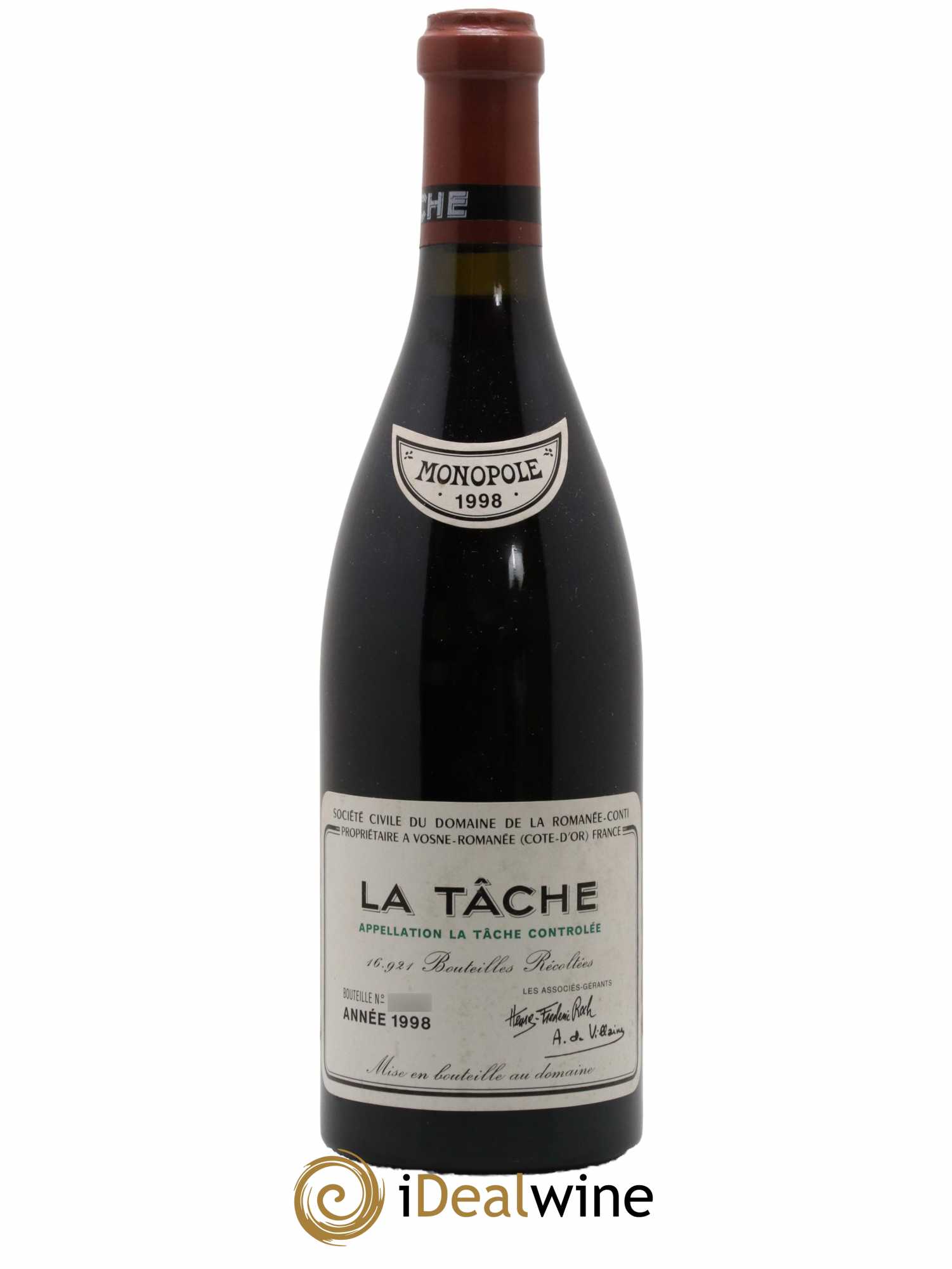 La Tâche Grand Cru Domaine de la Romanée-Conti 1998 - Lot de 1 bouteille - 0