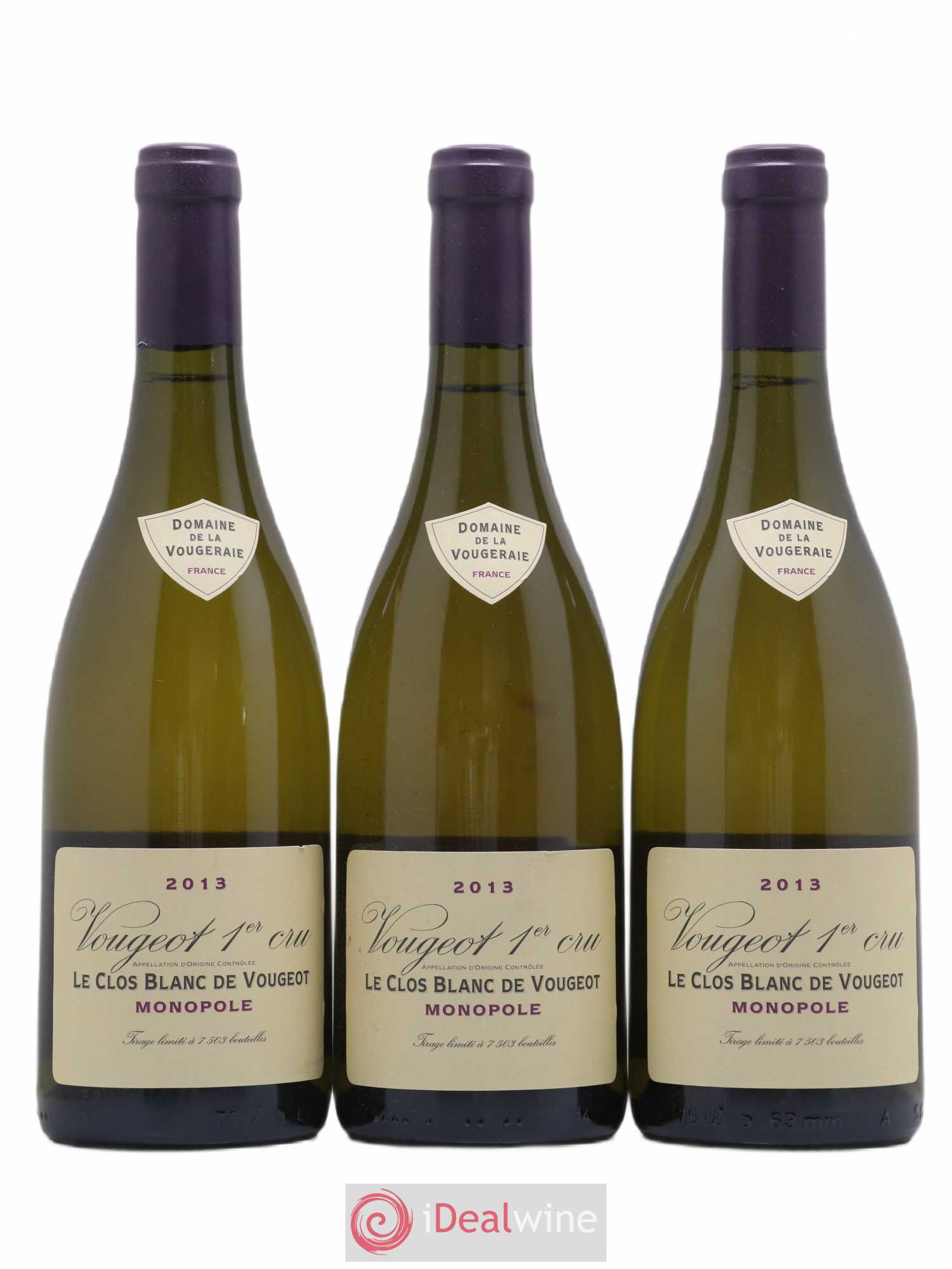 Vougeot 1er Cru Le Clos Blanc de Vougeot La Vougeraie 2013 - Lot de 3 bouteilles - 0