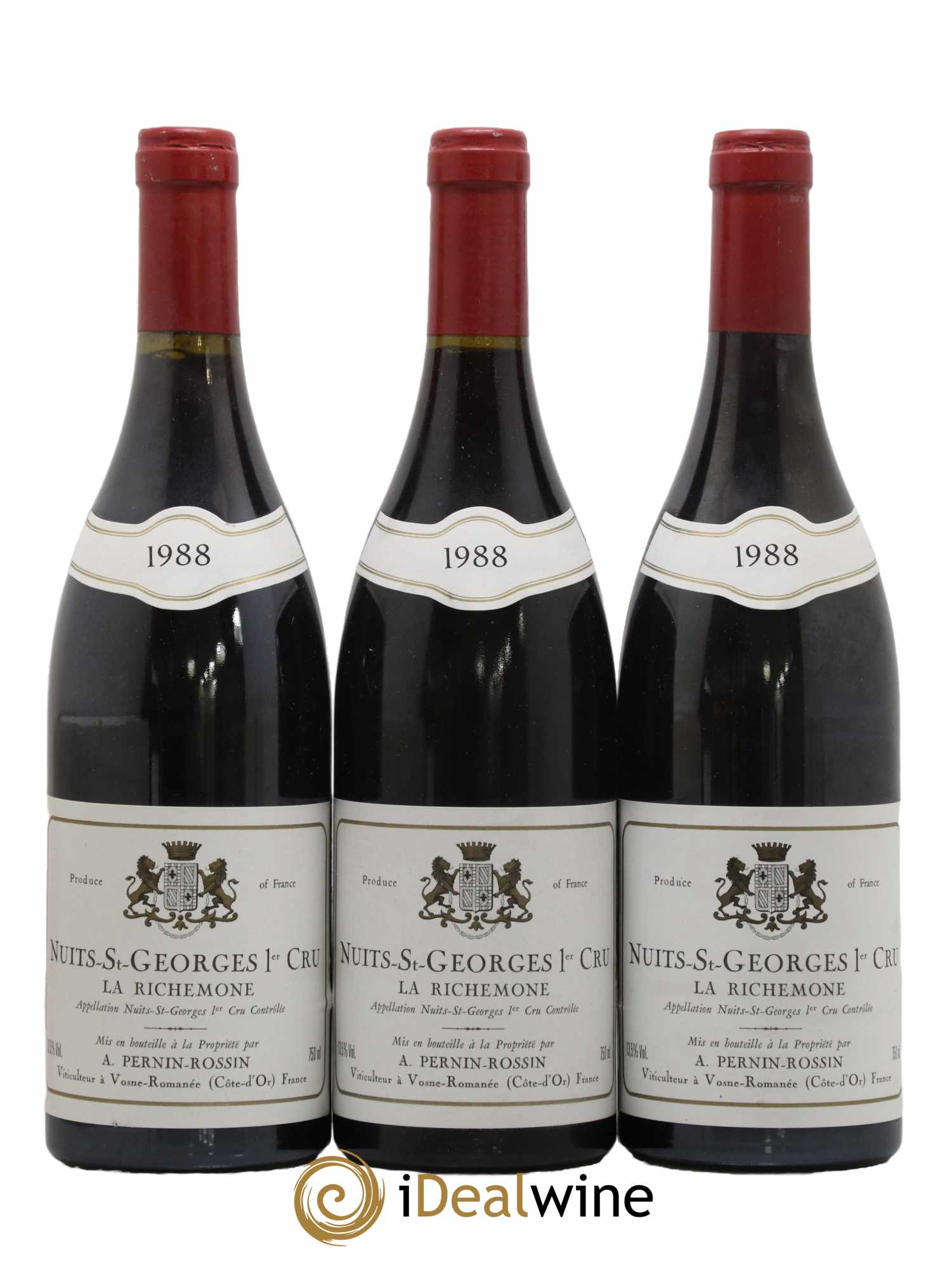 Nuits-Saint-Georges 1er Cru La Richemone Pernin-Rossin 1988 - Lot of 3 bottles - 0