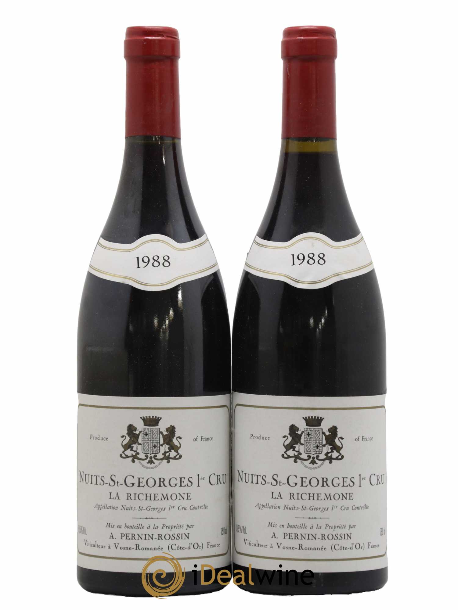 Nuits-Saint-Georges 1er Cru La Richemone Pernin-Rossin 1988 - Lot de 2 bouteilles - 0