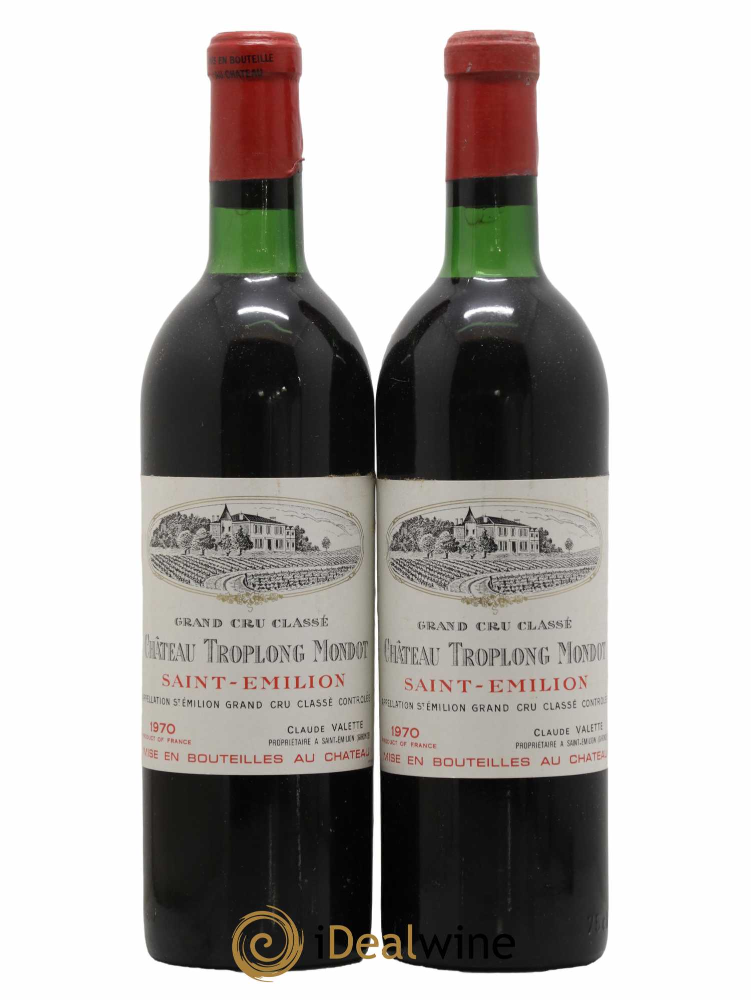 Château Troplong Mondot 1er Grand Cru Classé B 1970 - Lot of 2 bottles - 0