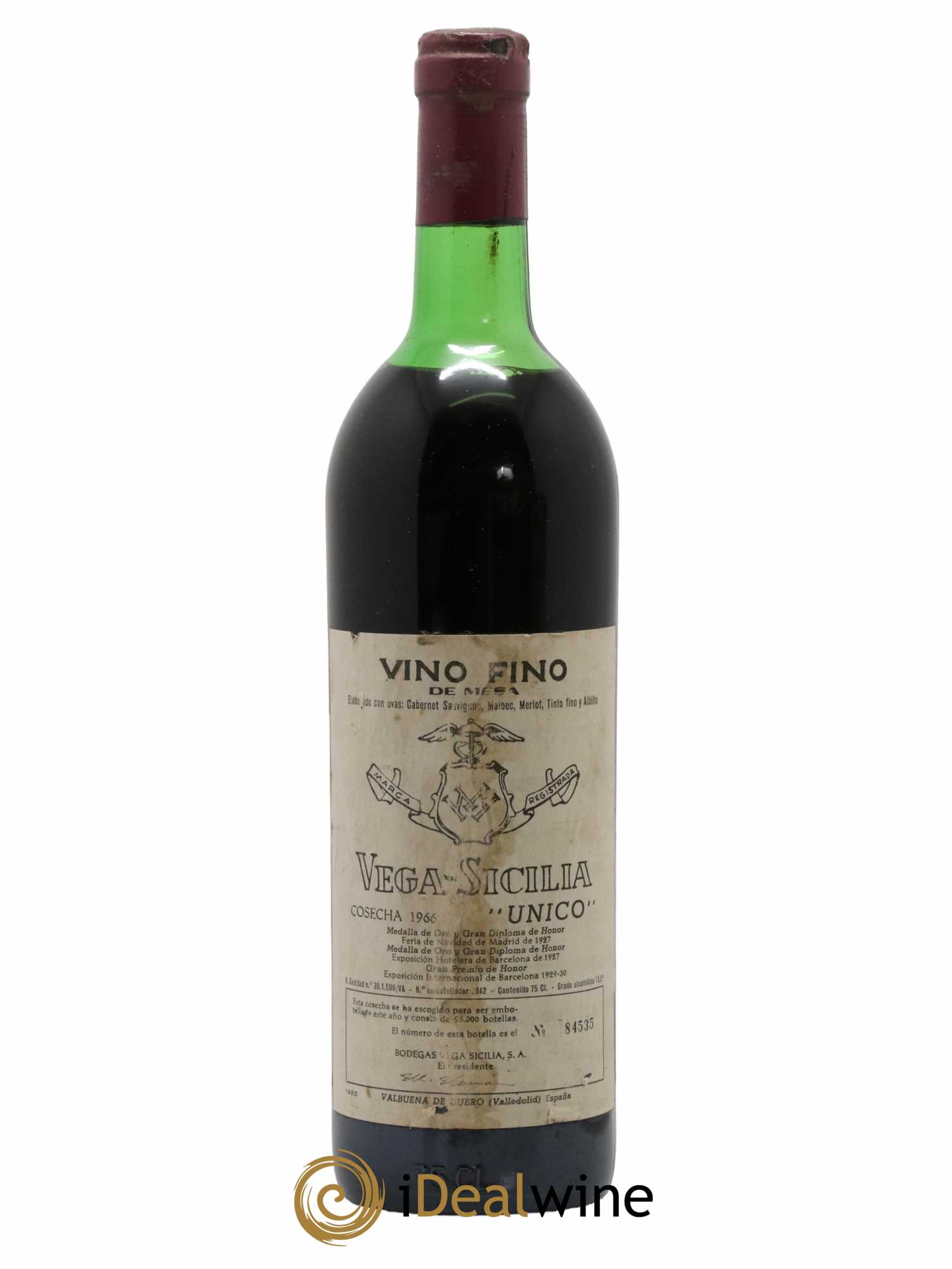 Ribera Del Duero DO Vega Sicilia Unico Famille Alvarez 1966 - Posten von 1 Flasche - 0