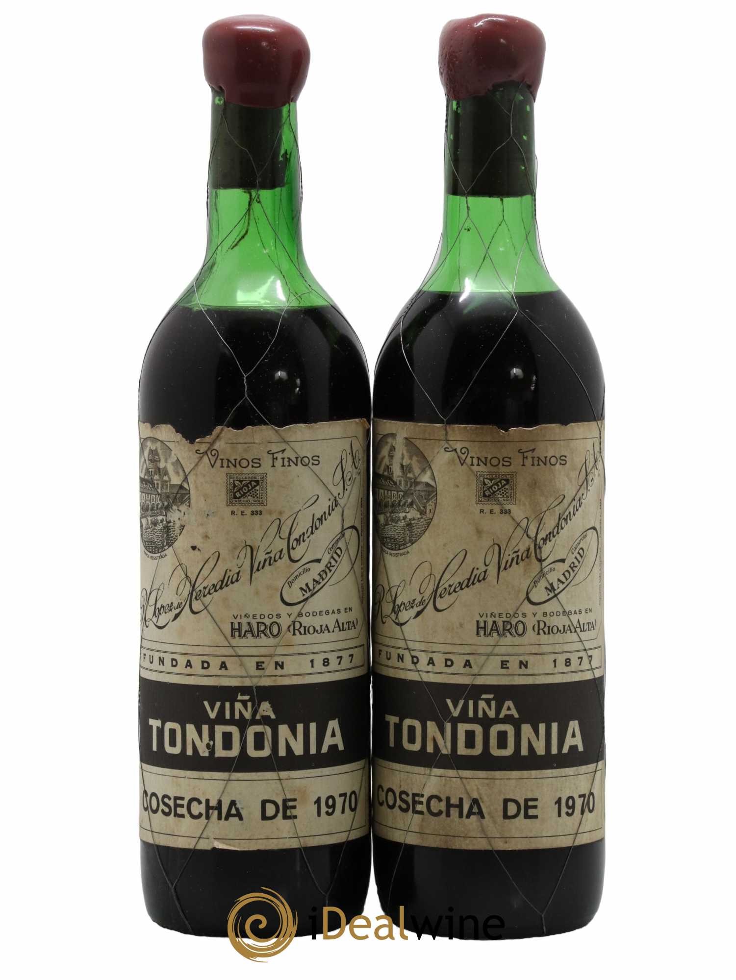 Rioja Gran Reserva Vina Tondonia R. Lopez de Heredia 1970 - Lot de 2 bouteilles - 0