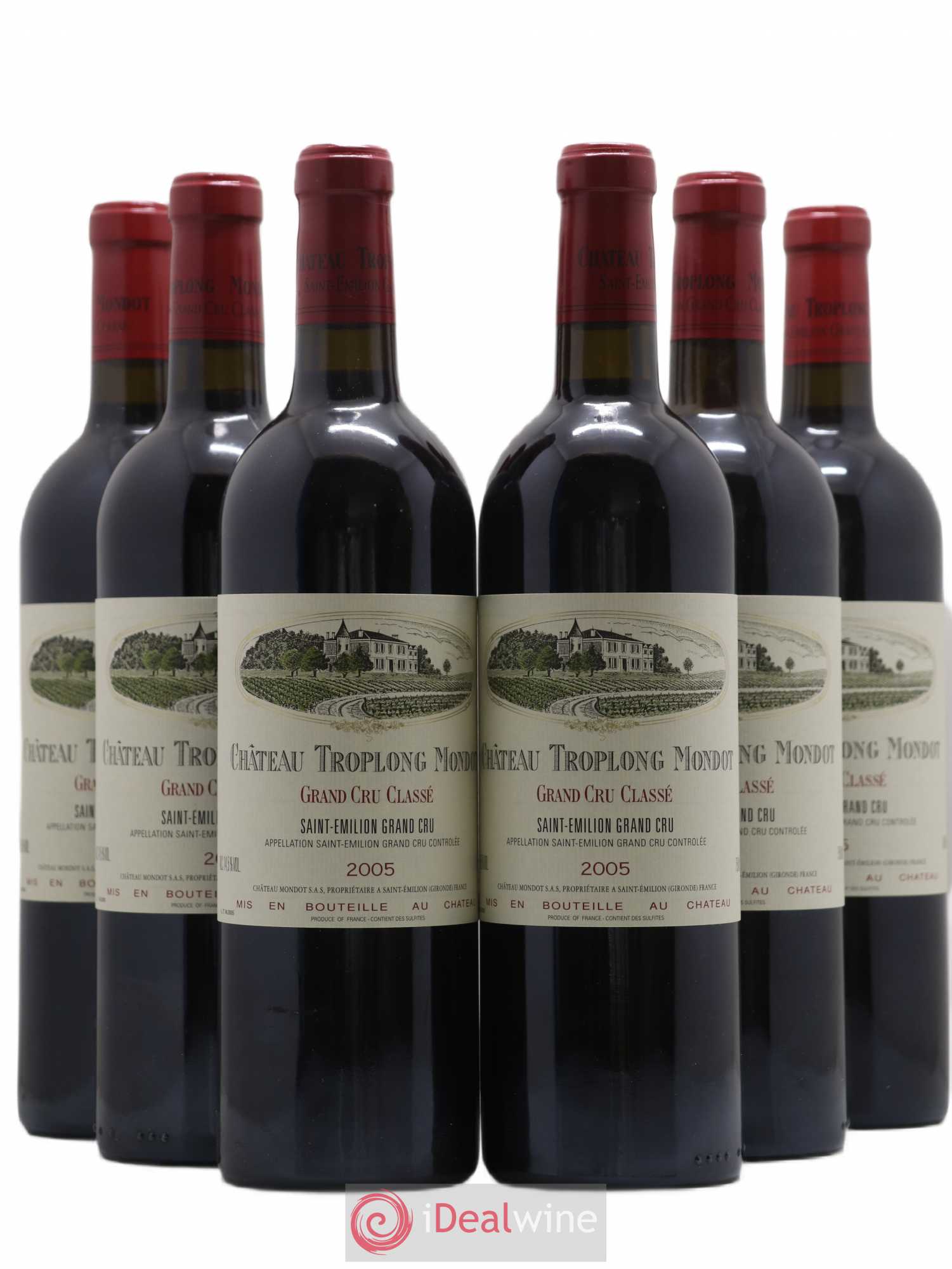 Château Troplong Mondot 1er Grand Cru Classé B 2005 - Lot de 6 bouteilles - 0