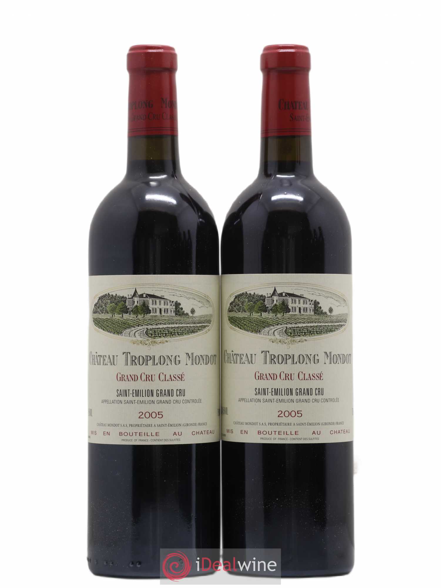 Château Troplong Mondot 1er Grand Cru Classé B 2005 - Lot de 2 bouteilles - 0