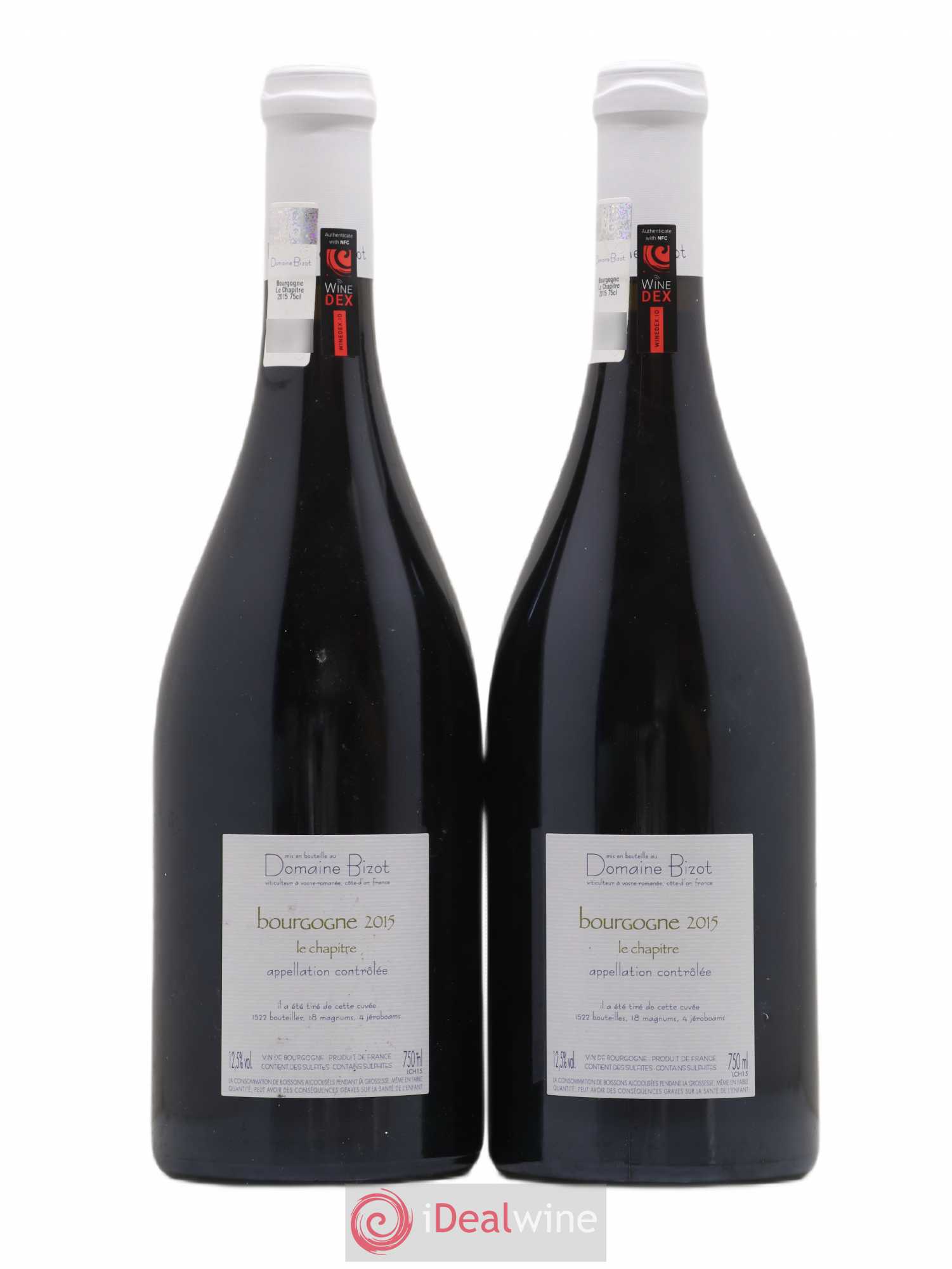 Bourgogne Le Chapitre Bizot (Domaine) 2015 - Lot de 2 bouteilles - 1