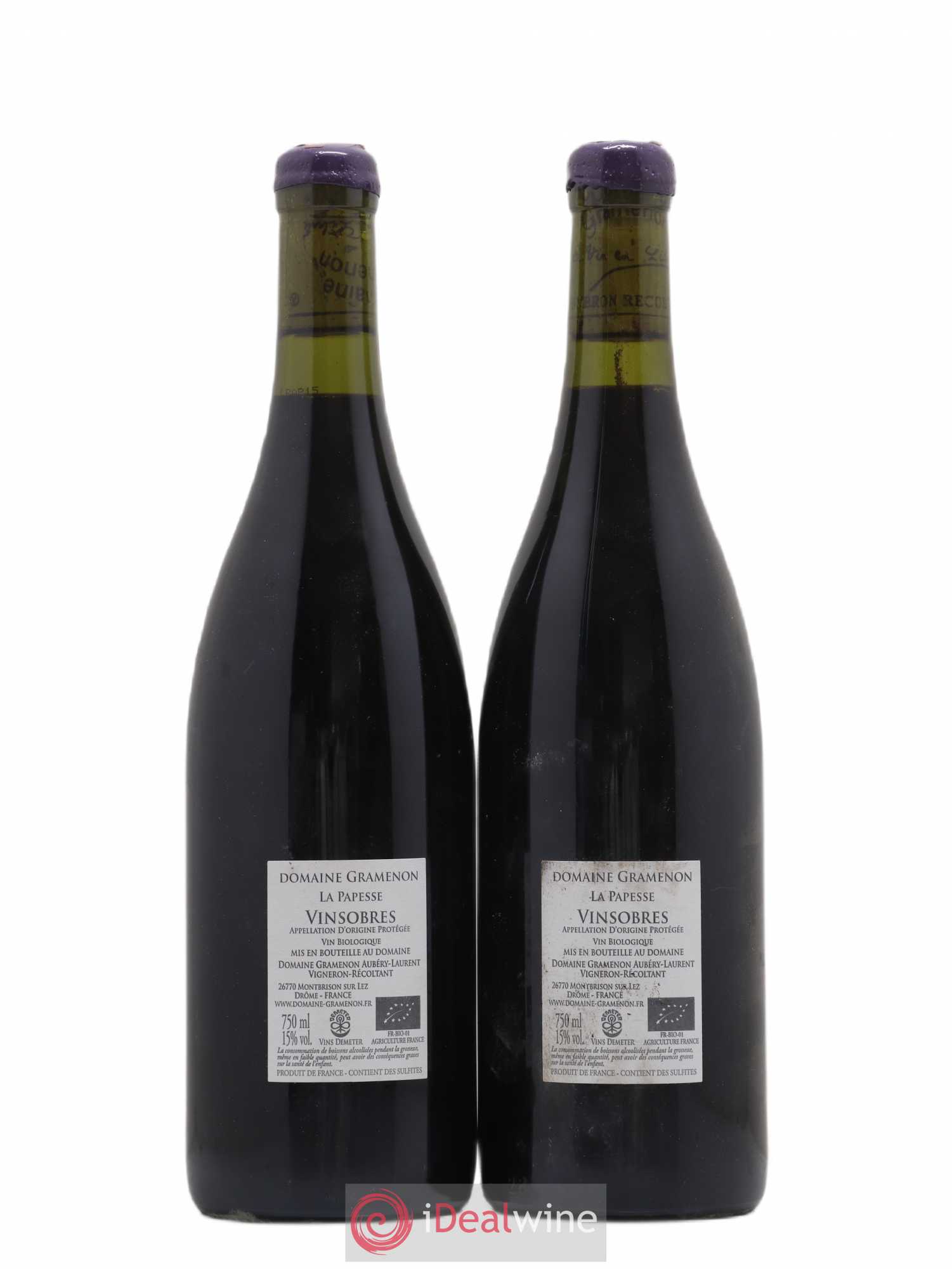 Vinsobres La Papesse Gramenon (Domaine) 2015 - Lot de 2 bouteilles - 1