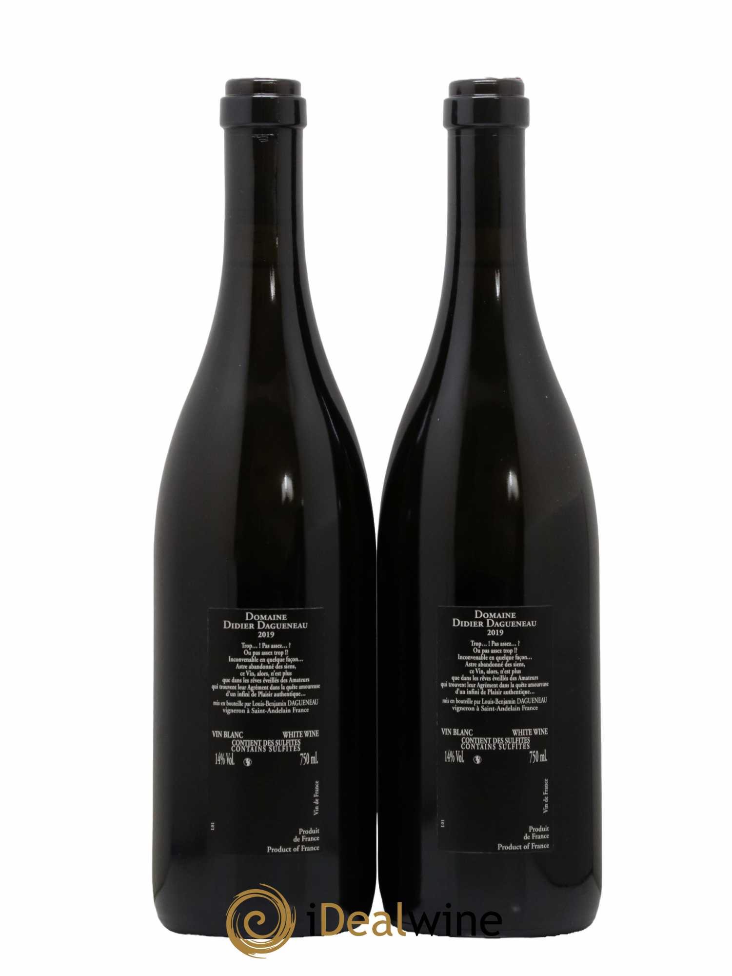 Vin de France (anciennement Pouilly-Fumé) Silex Dagueneau (Domaine Didier - Louis-Benjamin) 2019 - Lot of 2 bottles - 1