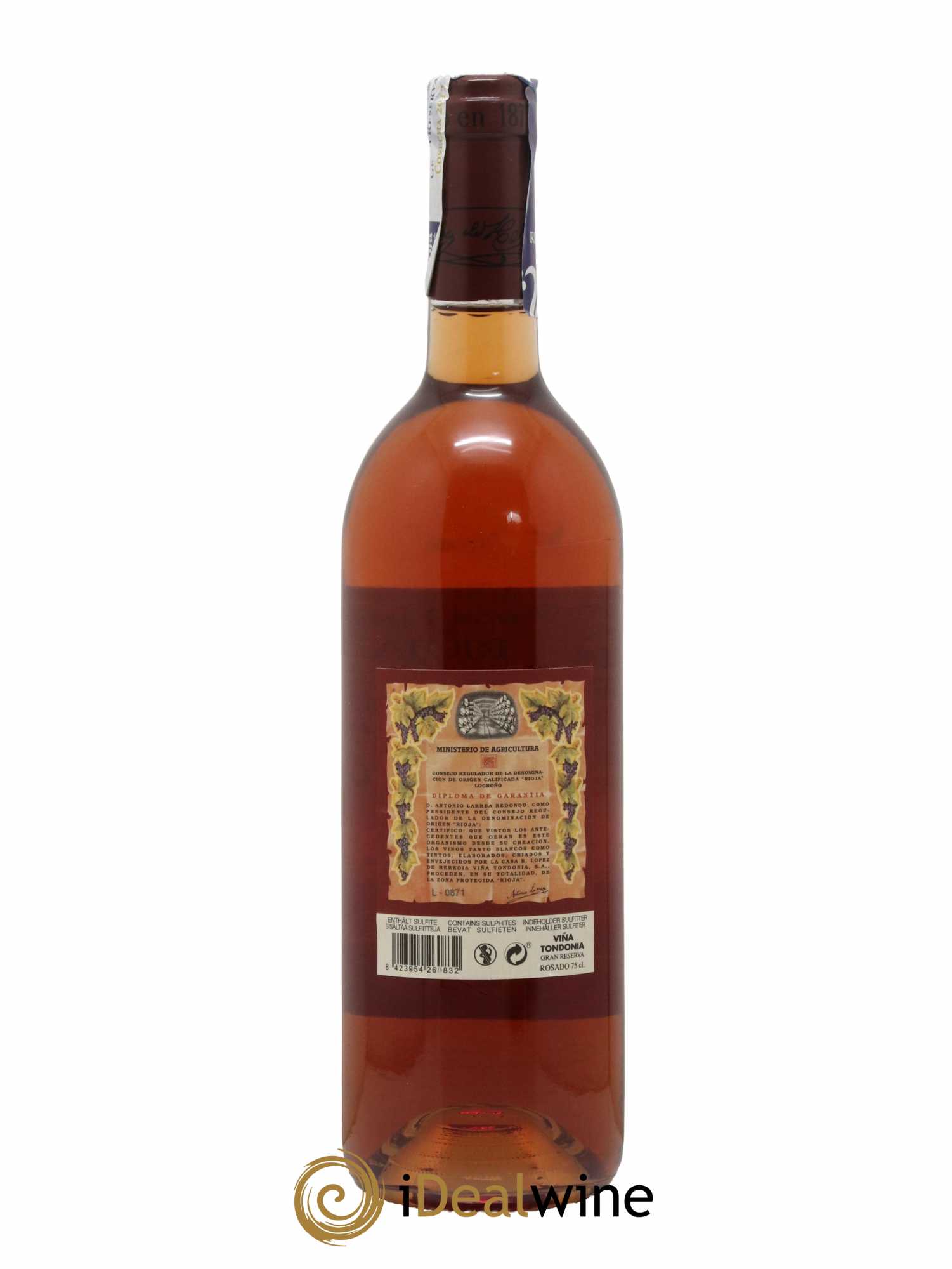 Rioja Gran Reserva Rosado Vina Tondonia R. Lopez de Heredia 2012 - Lot de 1 bouteille - 1