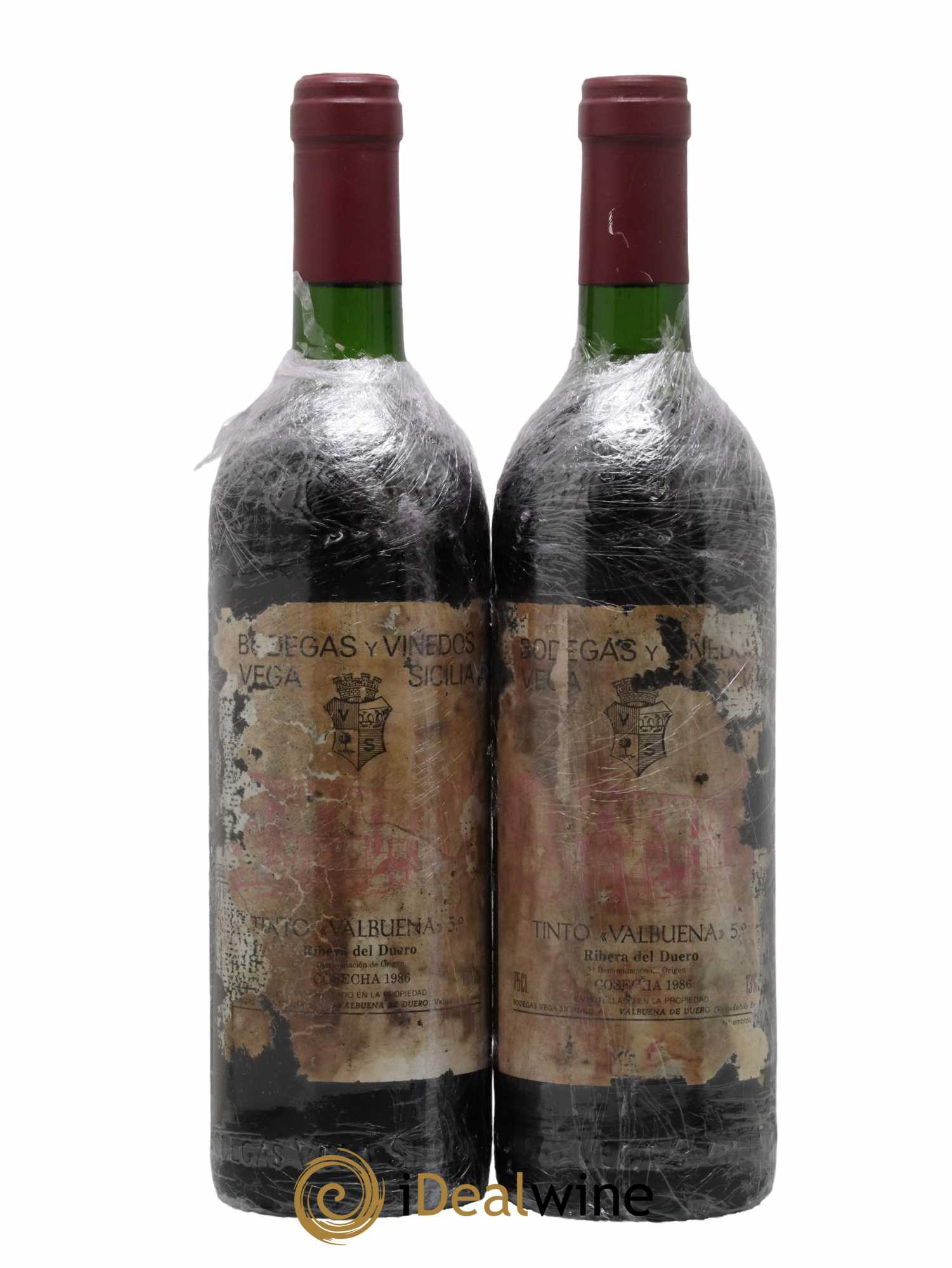 Ribera Del Duero DO Vega Sicilia Valbuena 5 ano Famille Alvarez 1986 - Posten von 2 Flaschen - 0