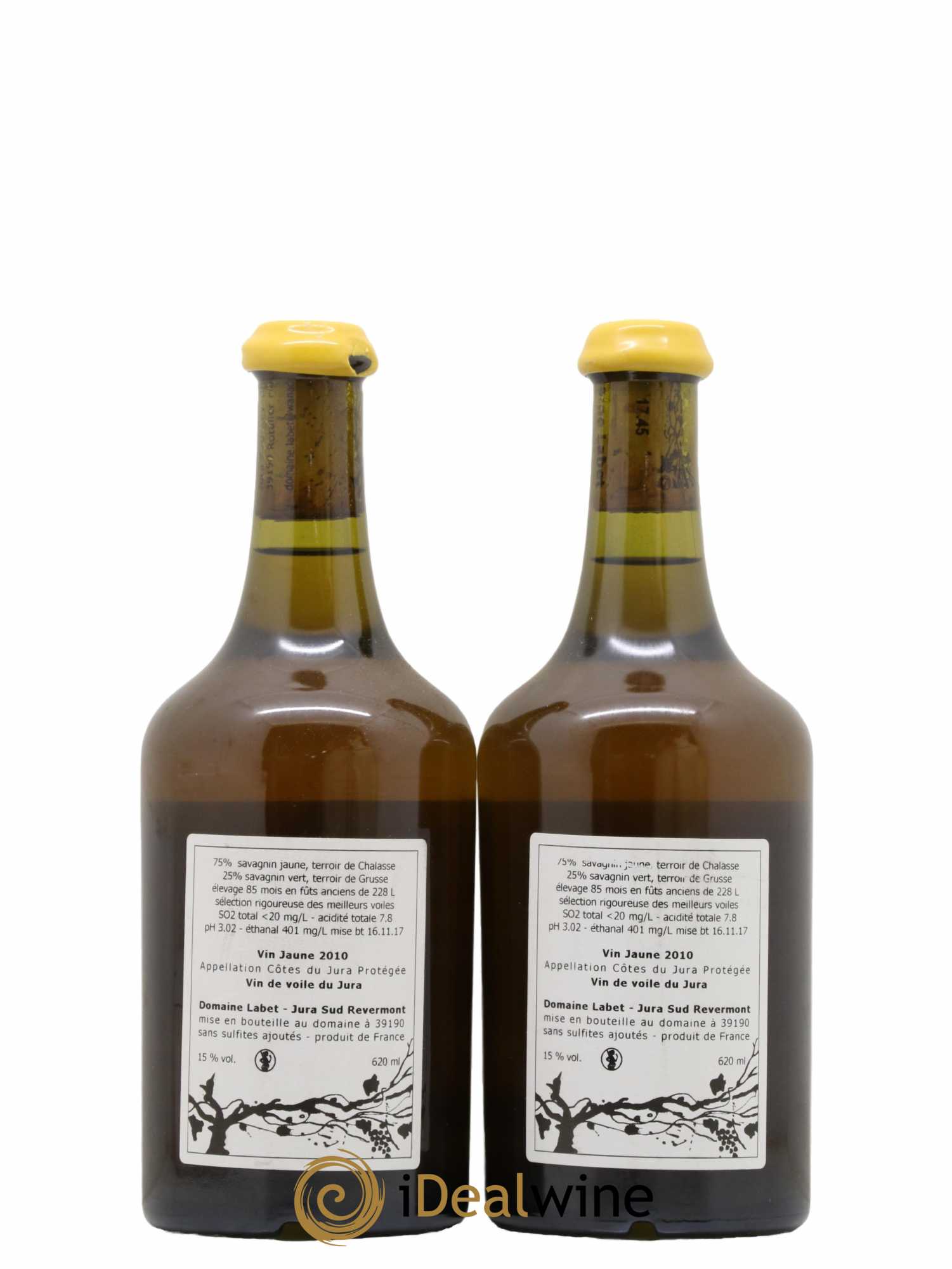 Côtes du Jura Vin Jaune Romain - Julien  - Charline Labet 2010 - Lot de 2 bouteilles - 1
