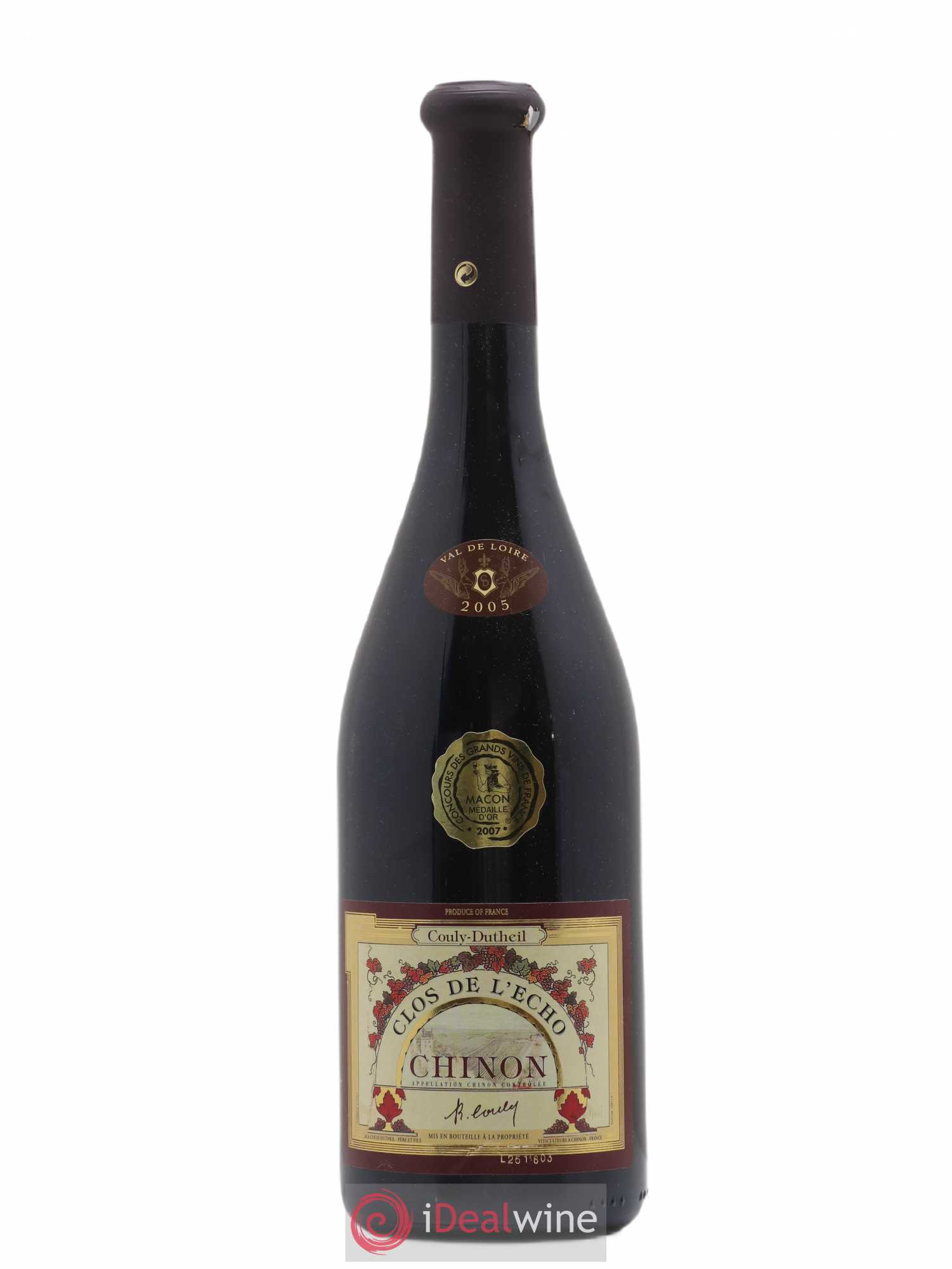 Chinon Clos de l'Echo Couly-Dutheil 2005 - Lot de 1 bouteille - 0
