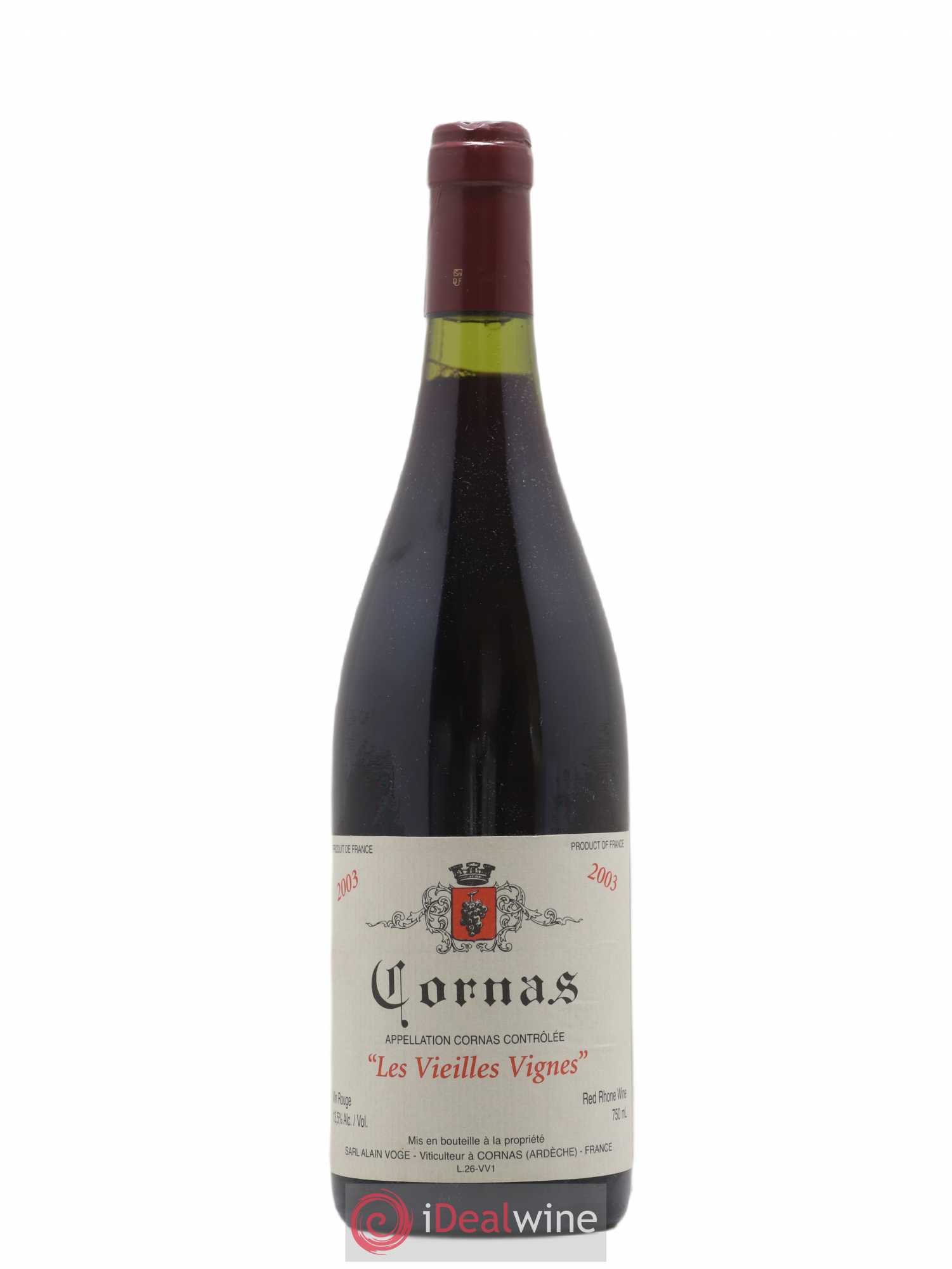 Cornas Les Vieilles Vignes Alain Voge (Domaine) 2003 - Lot de 1 bouteille - 0