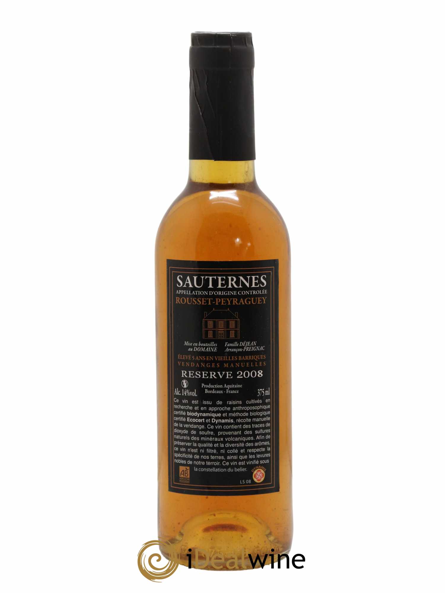 Sauternes Reserve Rousset Peyraguey 2008 - Lotto di 1 mezza bottiglia - 0