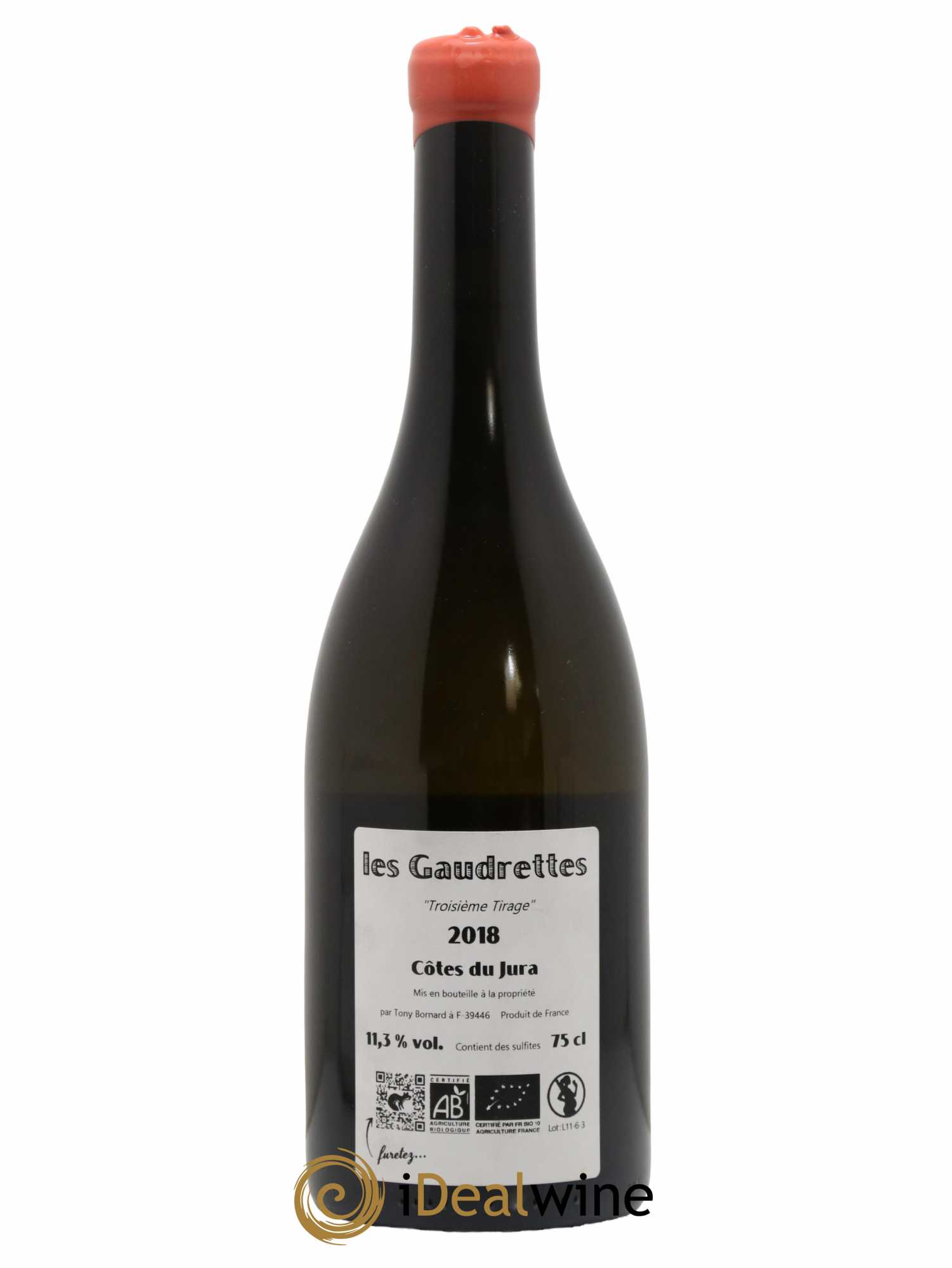Côtes du Jura Les Gaudrettes Bornard Troisième Tirage 2018 - Lot de 1 bouteille - 1