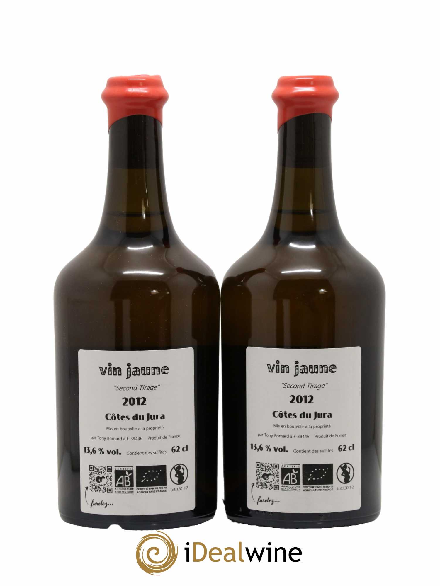 Côtes du Jura Vin Jaune Second Tirage Tony Bornard 2012 - Lot de 2 bouteilles - 1