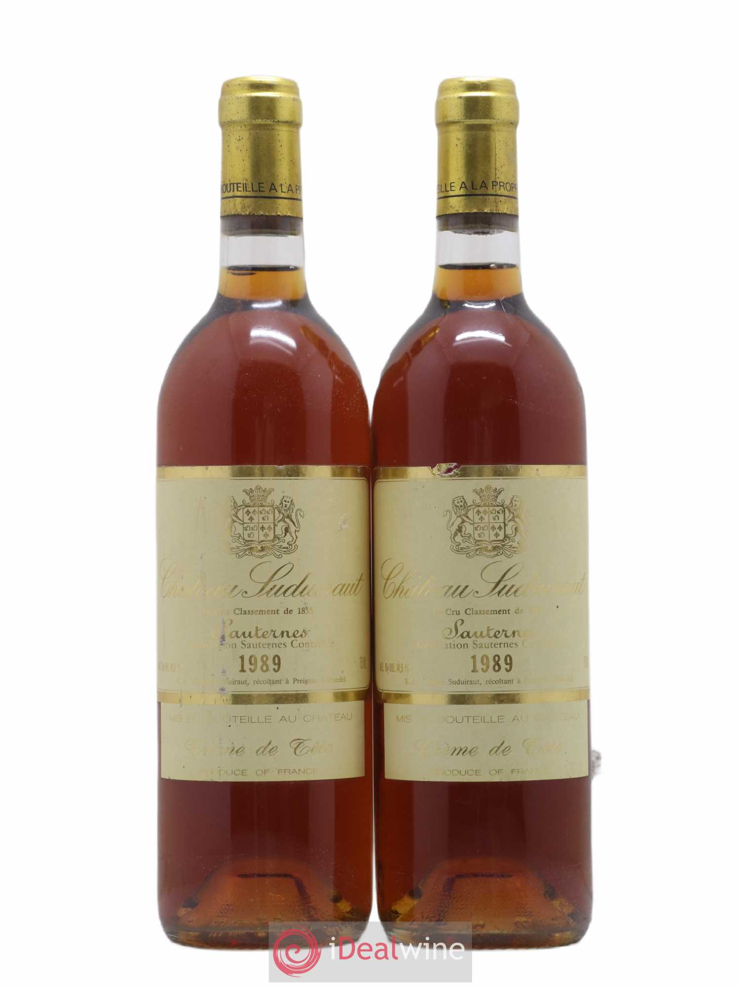Château Suduiraut Crème de Tête 1er Grand Cru Classé 1989 - Lotto di 2 bottiglie - 0