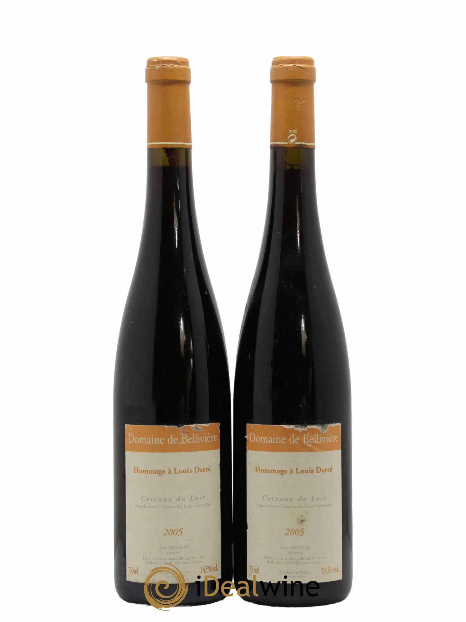 Coteaux du Loir Hommage à Louis Derré Domaine de Bellivière 2005 - Lot de 2 bouteilles - 0