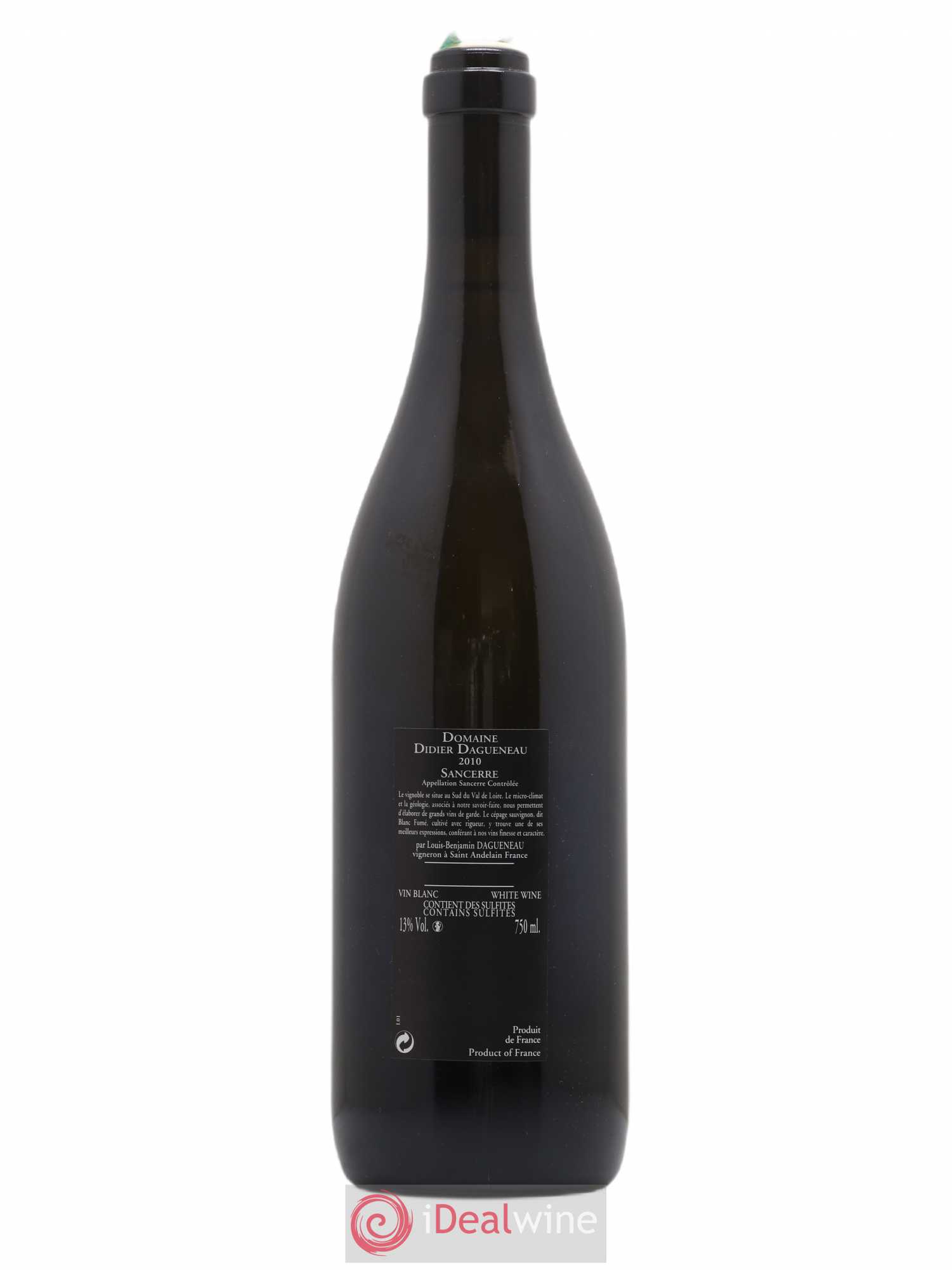 Sancerre Le Mont Damné Chavignol Dagueneau (Domaine Didier - Louis-Benjamin) 2010 - Lot de 1 bouteille - 1