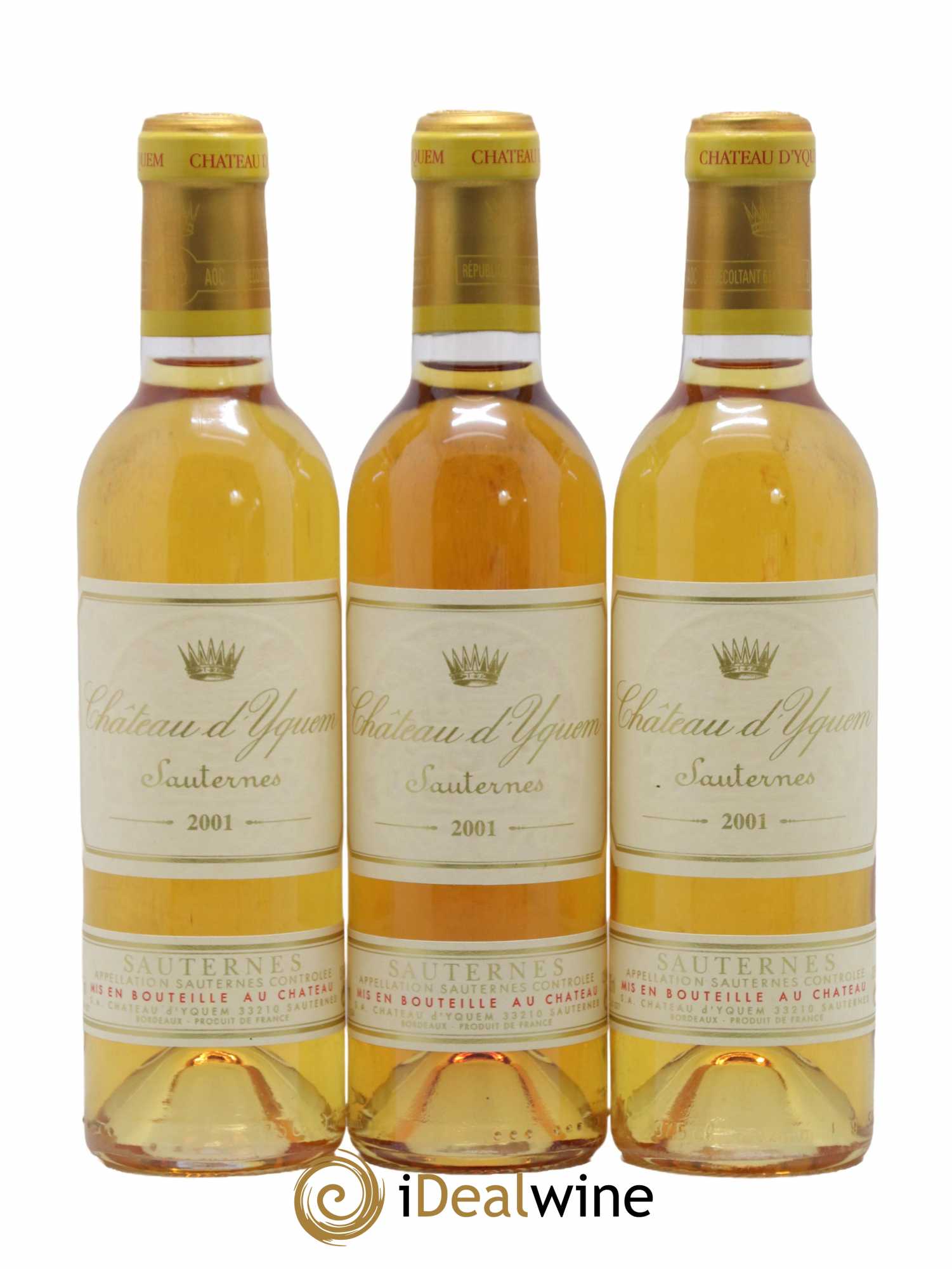 Château d' Yquem 1er Cru Classé Supérieur 2001 - Posten von 3 Demi-Flaschen - 0