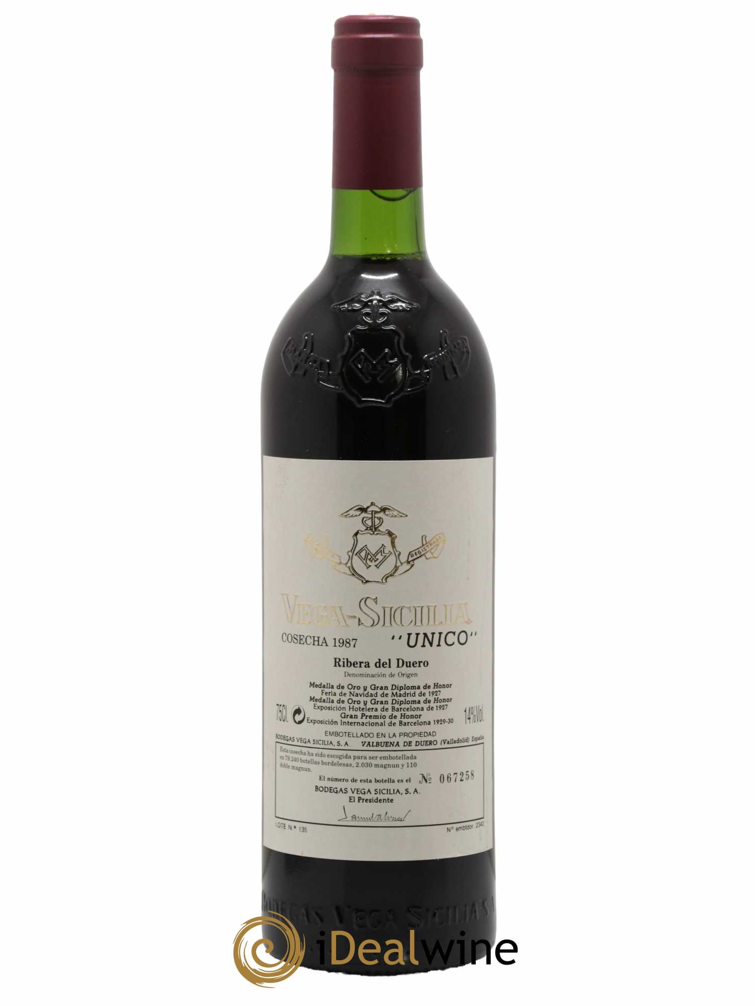 Ribera Del Duero DO Vega Sicilia Unico Famille Alvarez 1987 - Lot of 1 bottle - 0