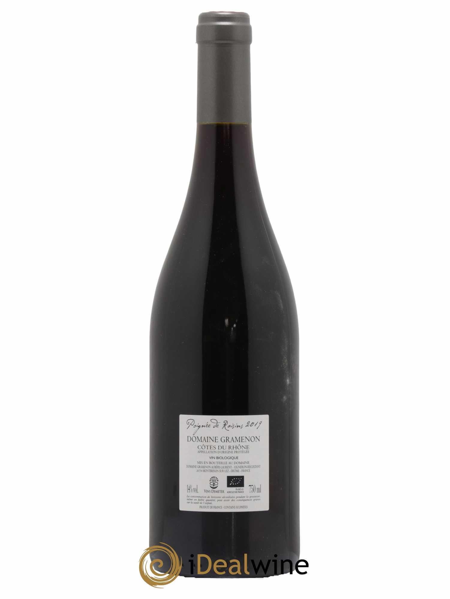 Côtes-du-Rhône Poignée de raisins Gramenon (Domaine) 2019 - Lot de 1 bouteille - 1