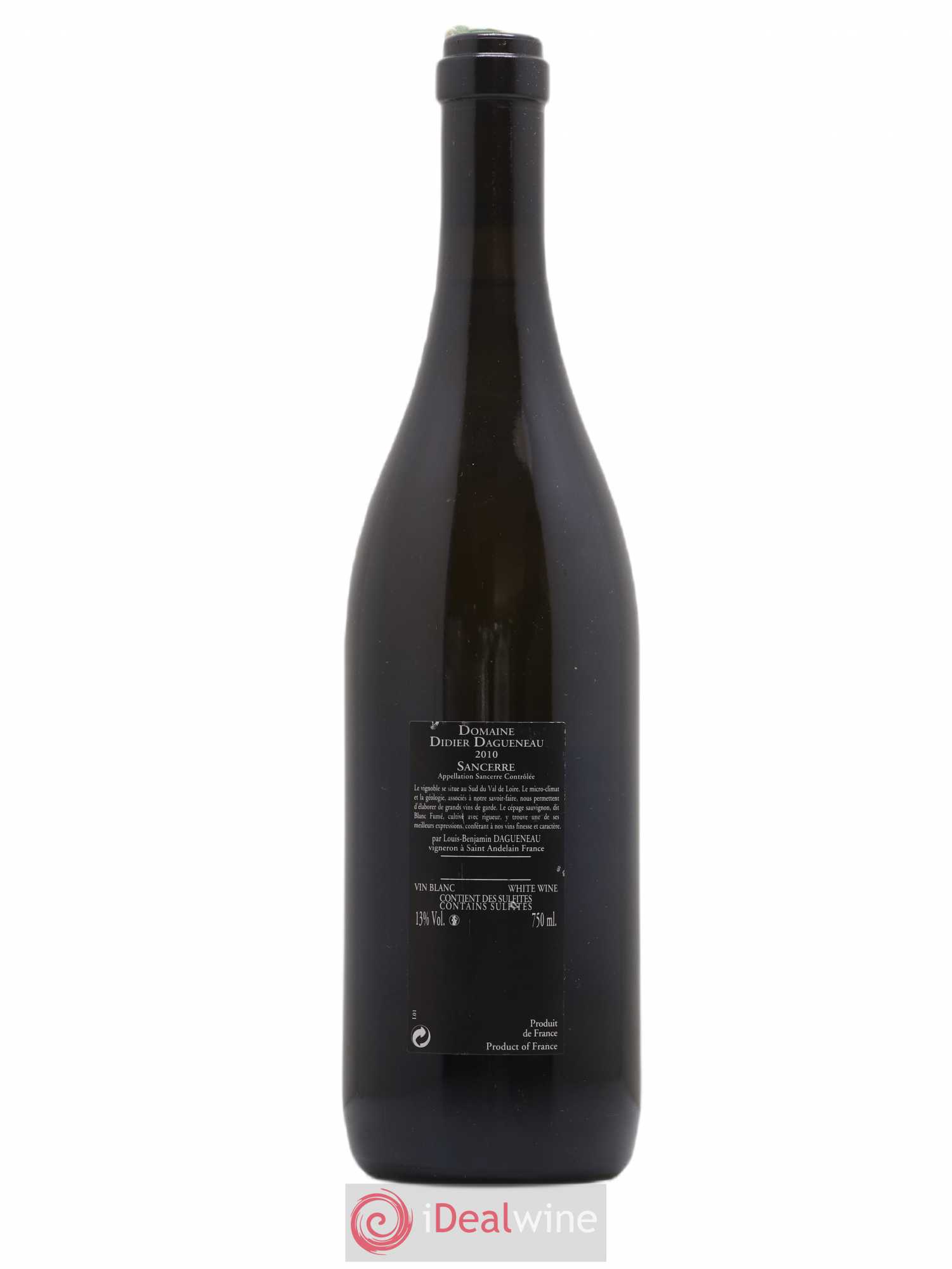 Sancerre Le Mont Damné Chavignol Dagueneau (Domaine Didier - Louis-Benjamin) 2010 - Lot de 1 bouteille - 1
