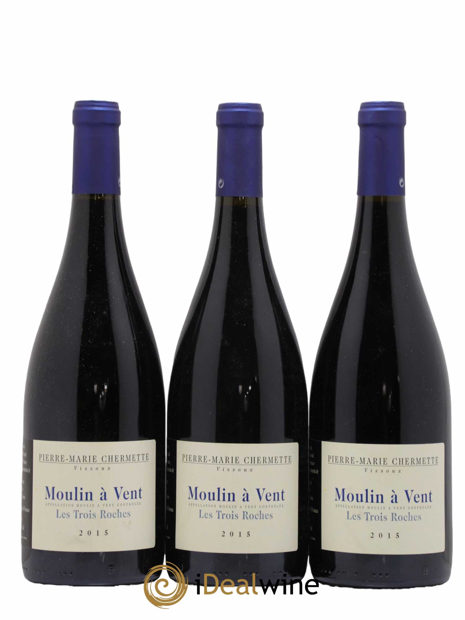 Moulin-à-Vent Les Trois Roches Domaine du Vissoux - P-M. Chermette 2015 - Lot de 6 bouteilles - 1