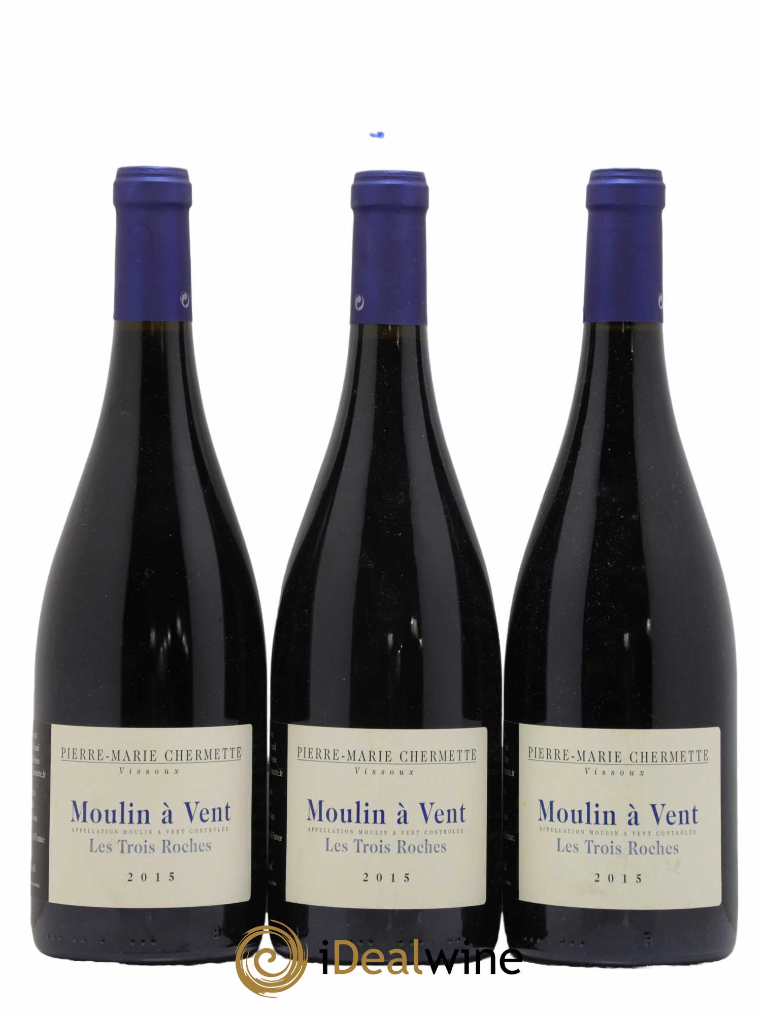 Moulin-à-Vent Les Trois Roches Domaine du Vissoux - P-M. Chermette 2015 - Lot de 6 bouteilles - 2