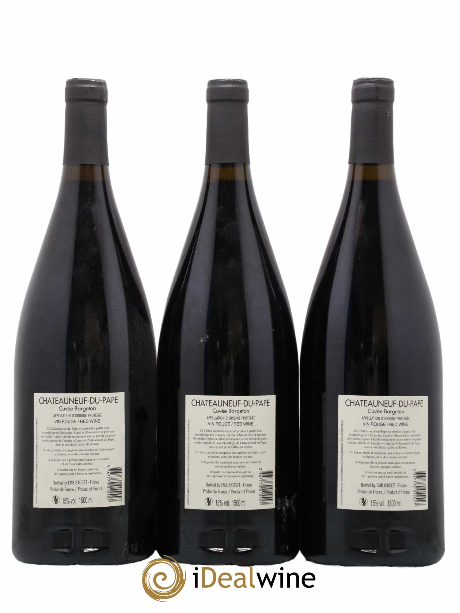 Châteauneuf-du-Pape Cuvee Bargeton Patrick Le Sec 2018 - Posten von 3 Magnum - 1