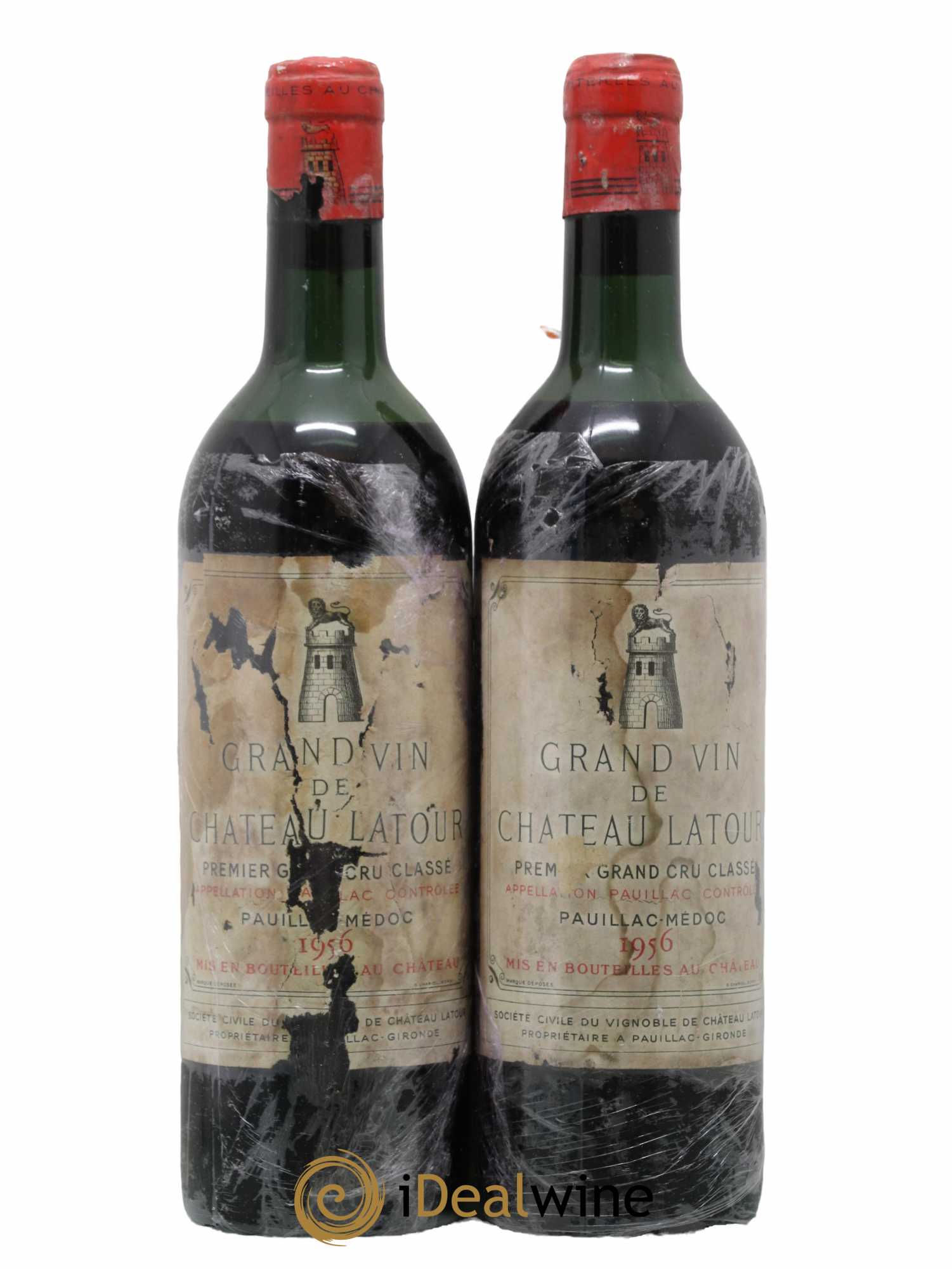 Château Latour 1er Grand Cru Classé 1956 - Lot de 2 bouteilles - 0