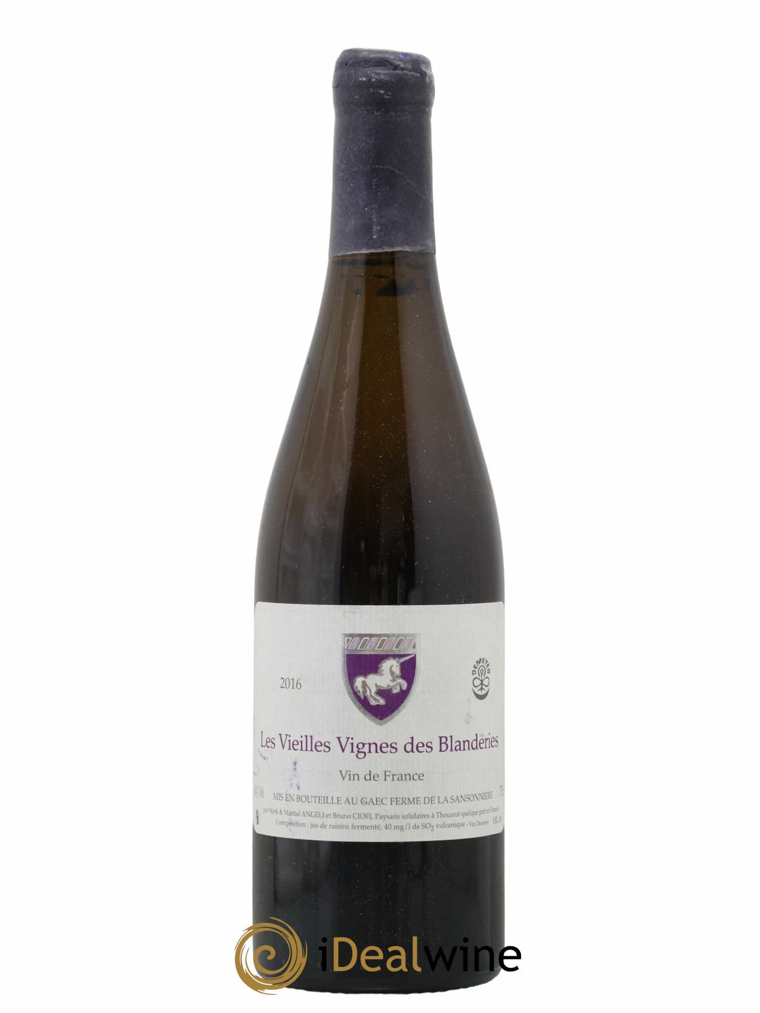 Vin de France Les Vieilles Vignes des Blanderies Mark Angeli (Domaine) - Ferme de la Sansonnière 2016 - Lot de 1 bouteille - 0