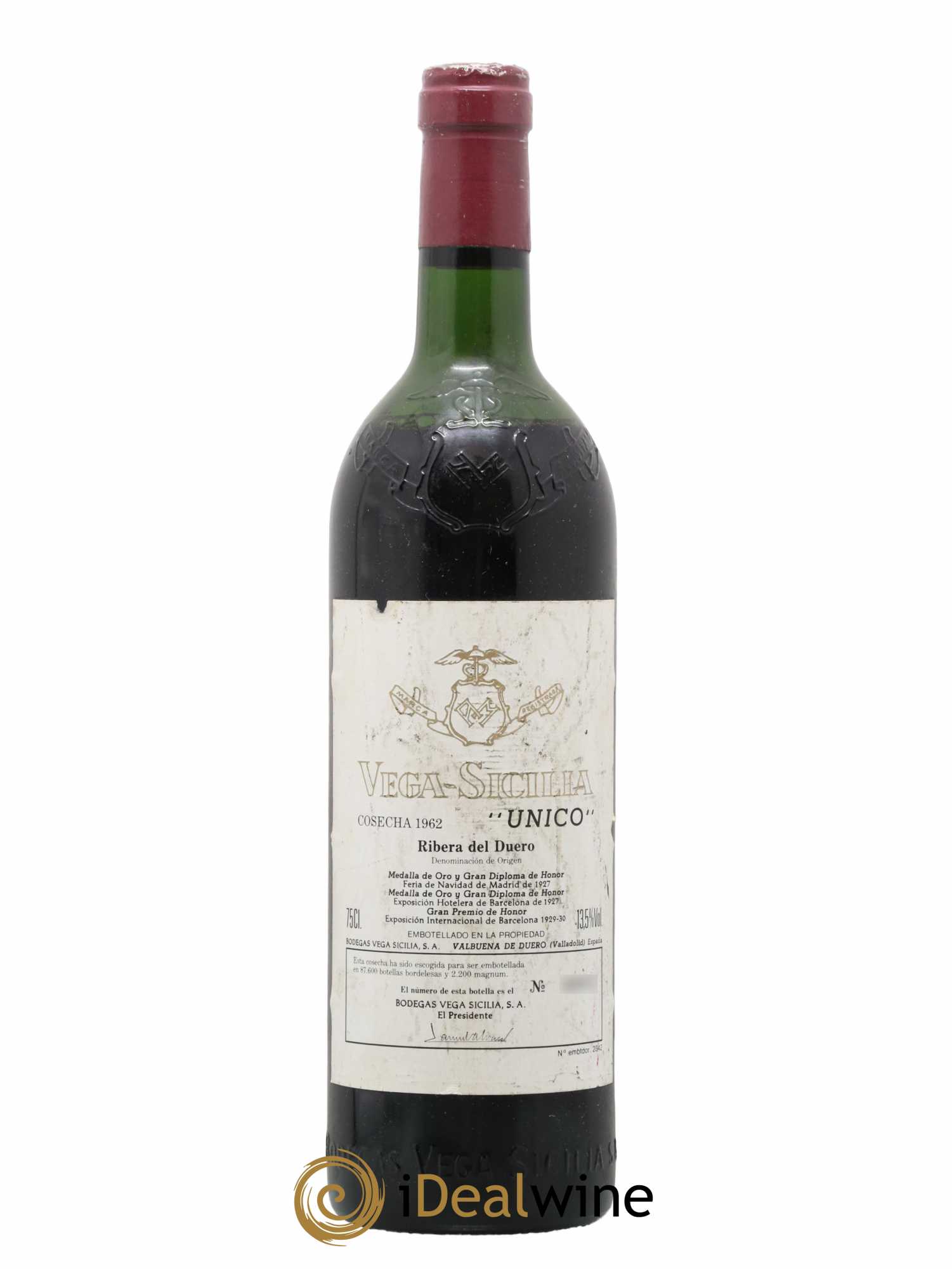 Ribera Del Duero DO Vega Sicilia Unico Famille Alvarez 1962 - Lot de 1 bouteille - 0