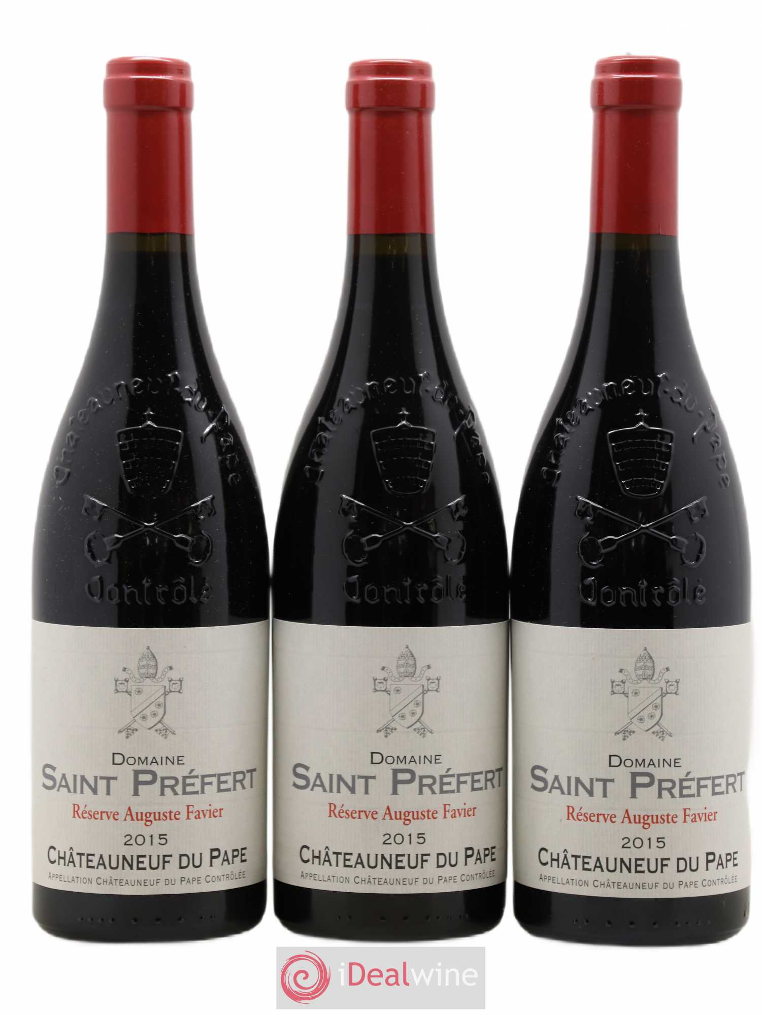 Châteauneuf-du-Pape Saint Prefert Reserve Auguste Favier 2015 - Lot de 3 bouteilles - 0