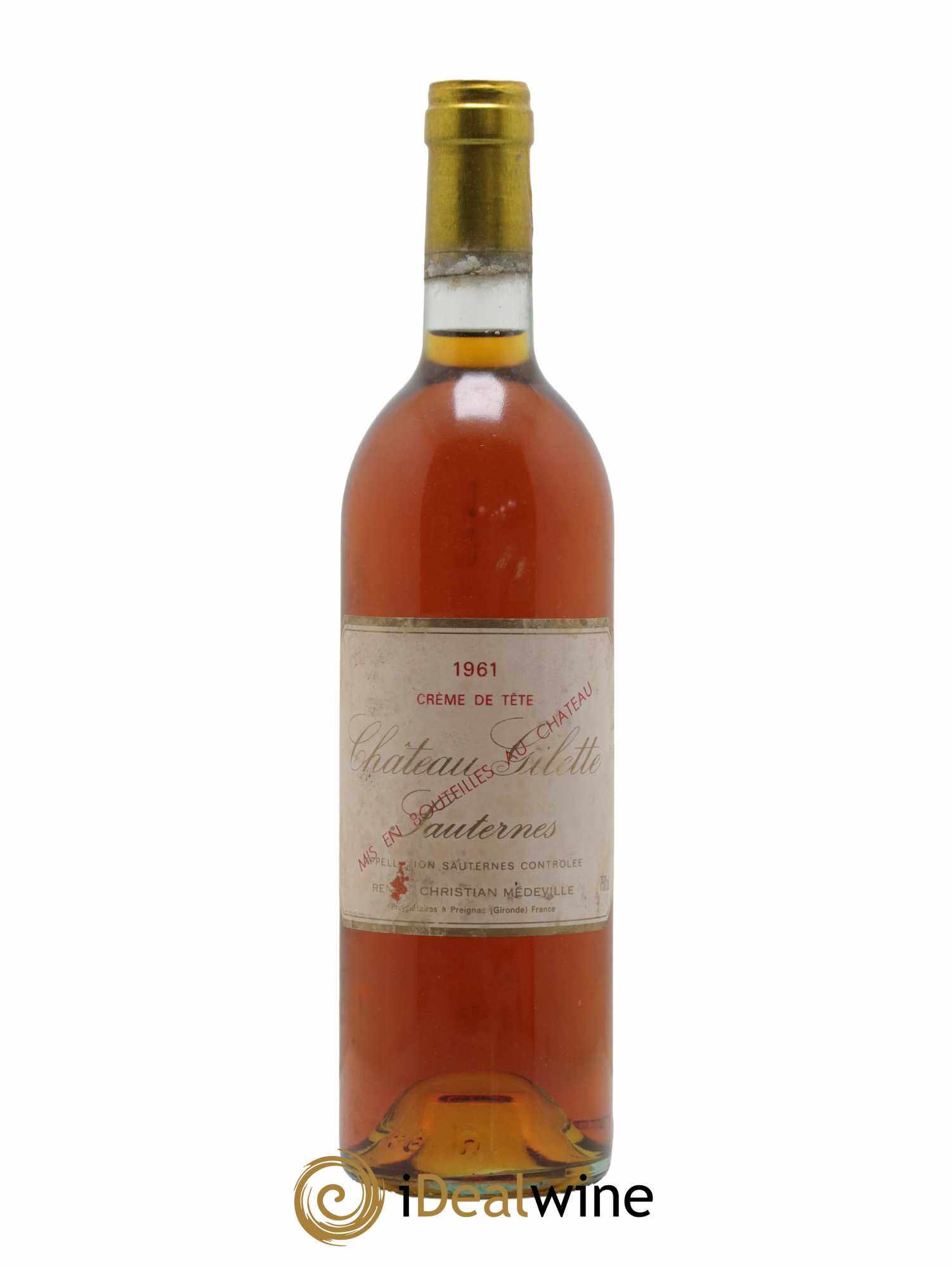 Château Gilette - Crème de Tête 1961 - Lotto di 1 bottiglia - 0