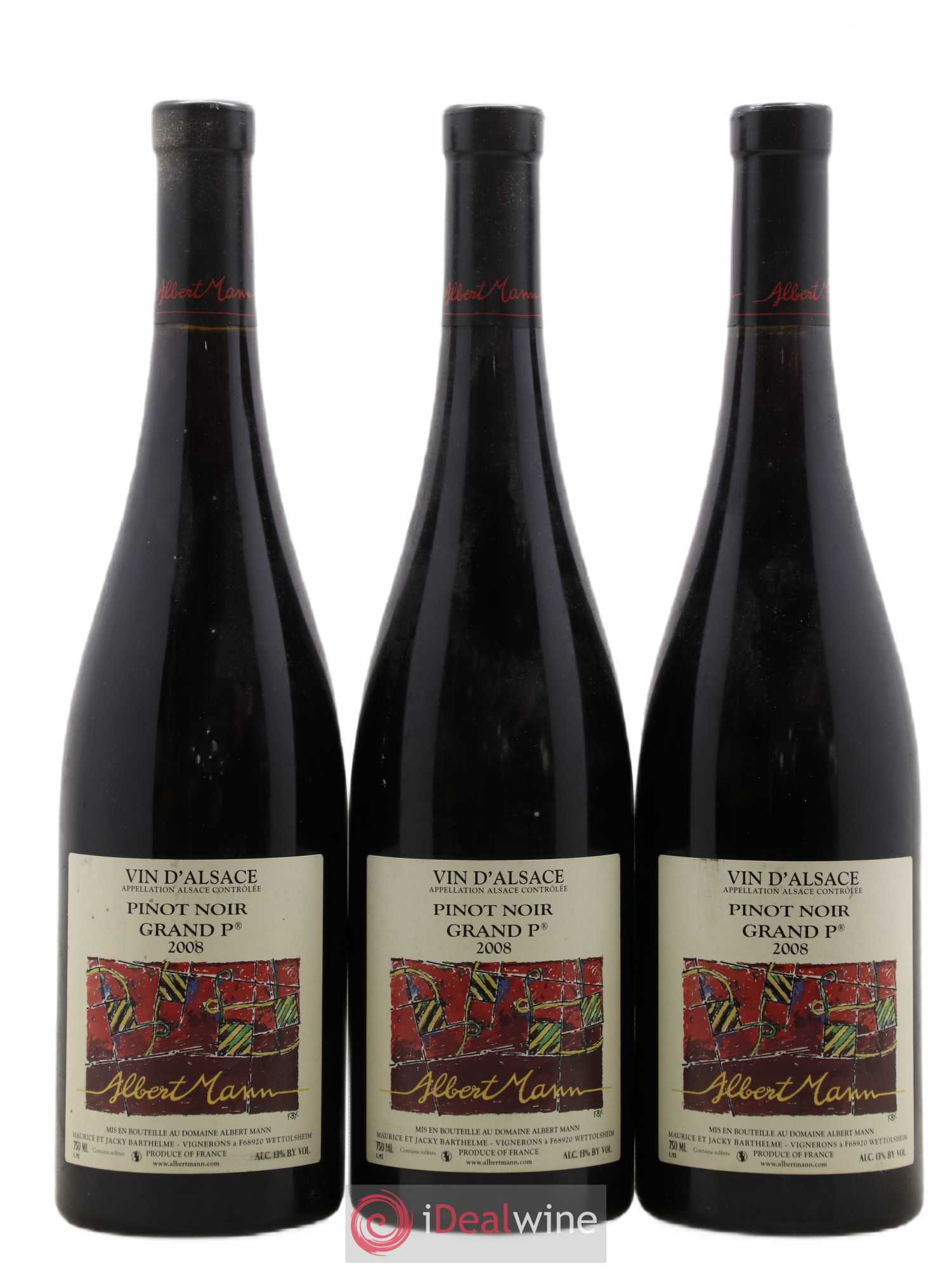 Alsace Pinot Noir Grand P Albert Mann 2008 - Lot de 3 bouteilles - 0