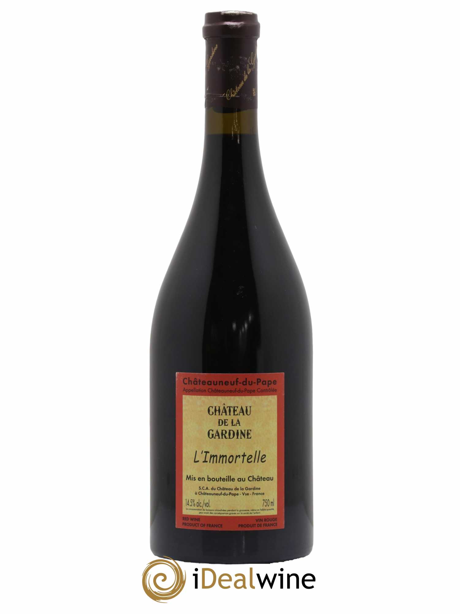 Châteauneuf-du-Pape Château de La Gardine L'Immortelle Famille Brunel  2007 - Lot de 1 bouteille - 1