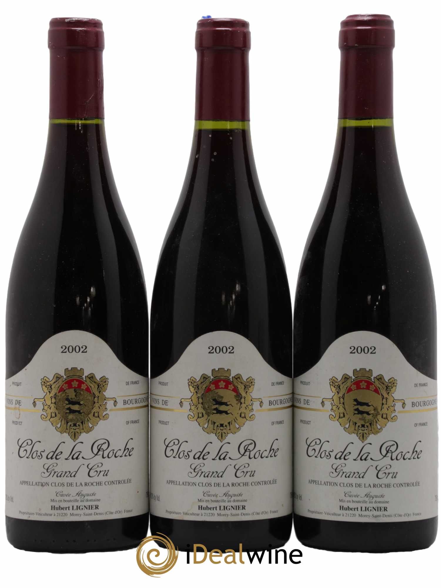 Clos de la Roche Grand Cru Hubert Lignier (Domaine) 2002 - Lot of 3 bottles - 0