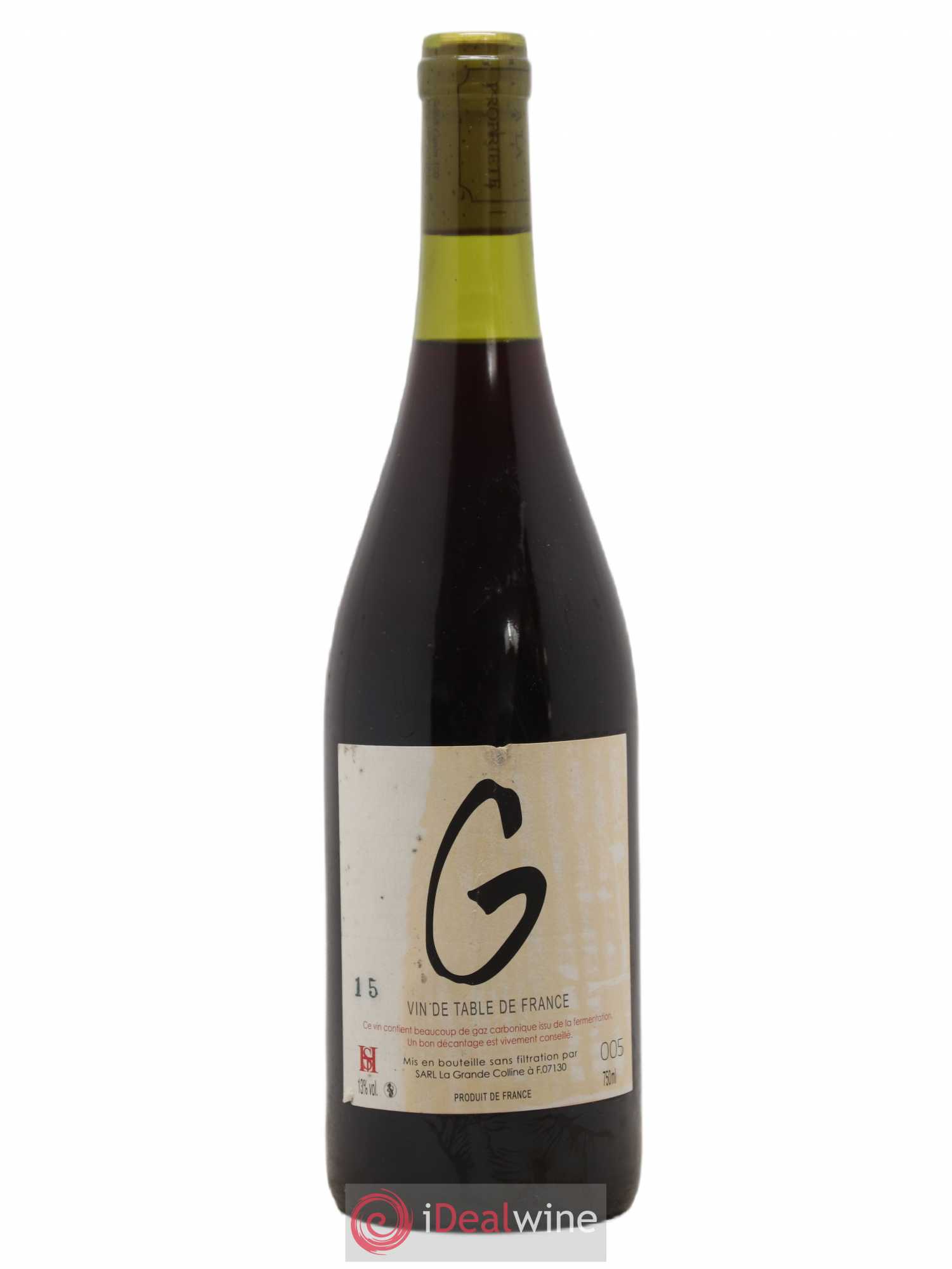 Vin de France Cuvée G Hirotake Ooka - Domaine La Grande Colline 2015 - Lot de 1 bouteille - 0