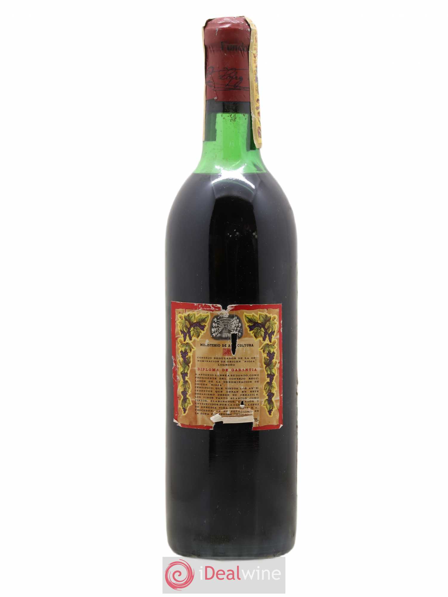Rioja Gran Reserva Vina Tondonia R. Lopez de Heredia 1961 - Lot de 1 bouteille - 1