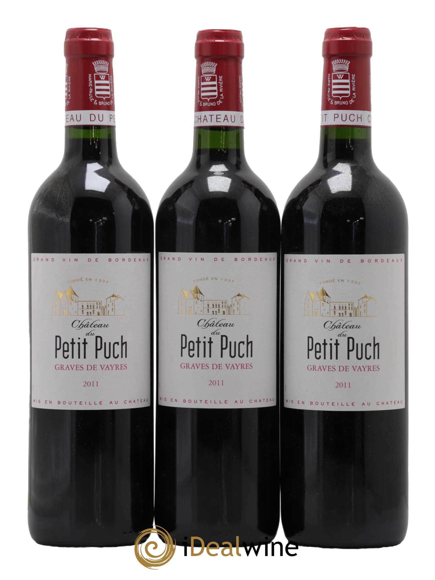 Bordeaux Graves de Vayres Château Petit Puch 2011 - Lot de 3 bouteilles - 0