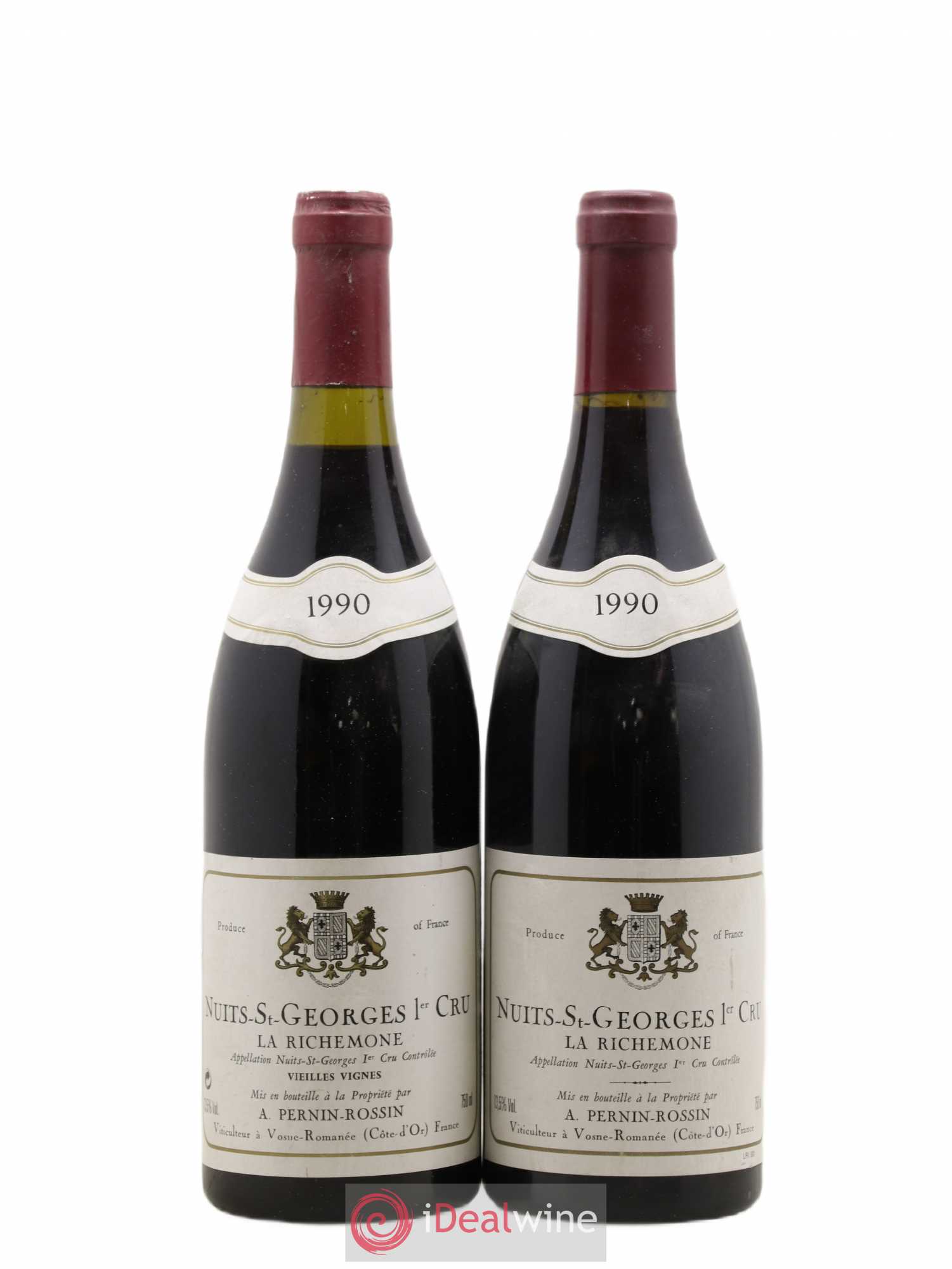 Nuits-Saint-Georges 1er Cru La Richemone Pernin-Rossin 1990 - Lot de 2 bouteilles - 0