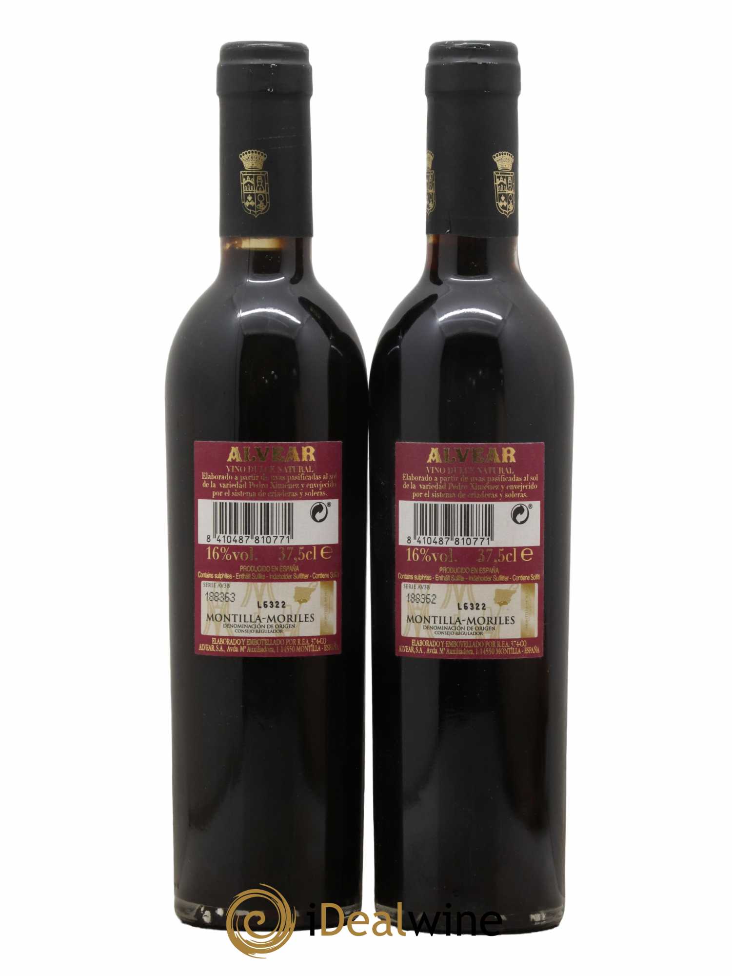 Montilla Moriles Bodegas Alvear Pedro Ximinez Alvear Solera 1927 - Posten von 2 Demi-Flaschen - 1