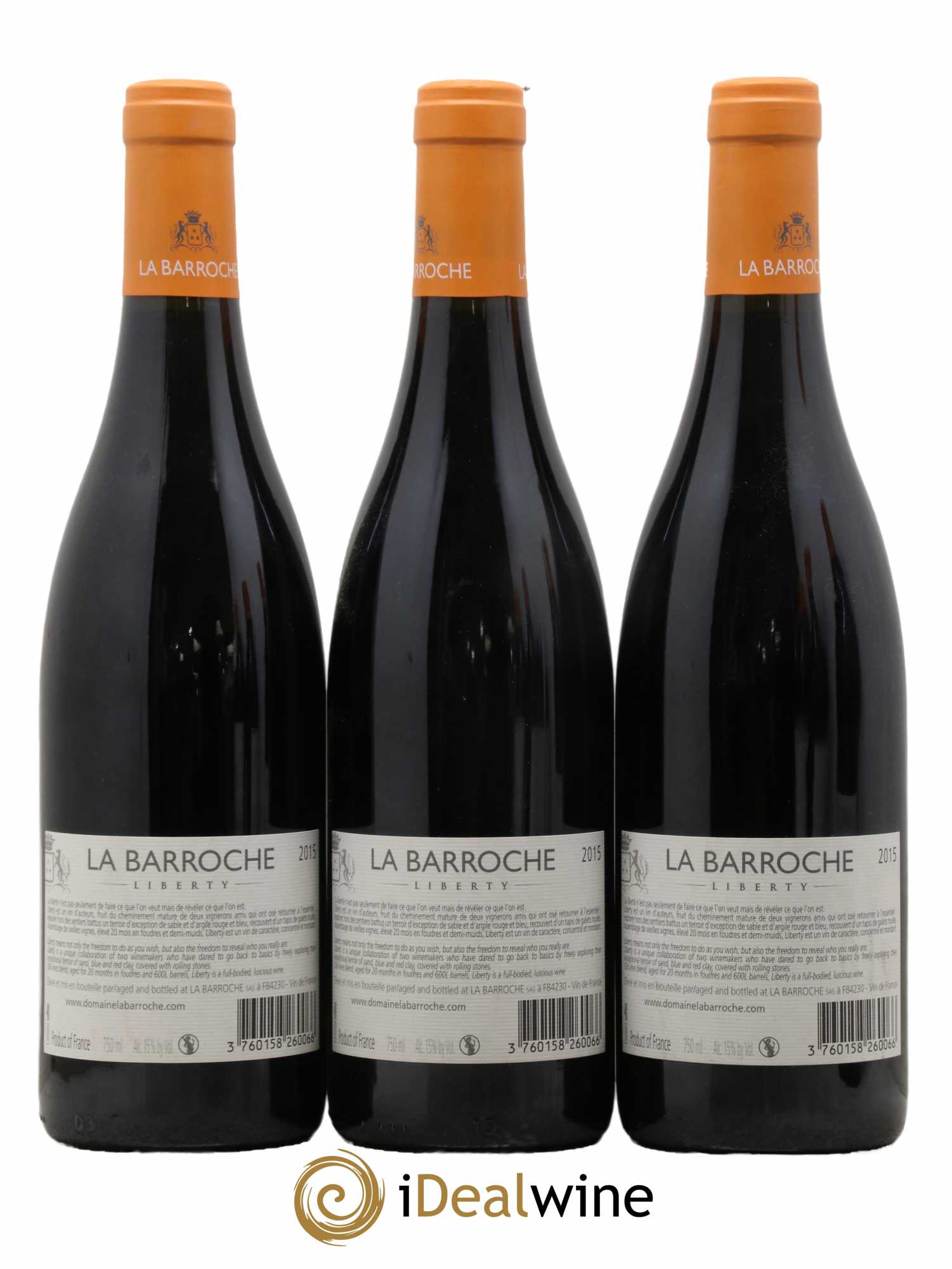 Vin de France Domaine La Barroche Liberty Domaine La Barroche 2015 - Lot of 6 bottles - 2