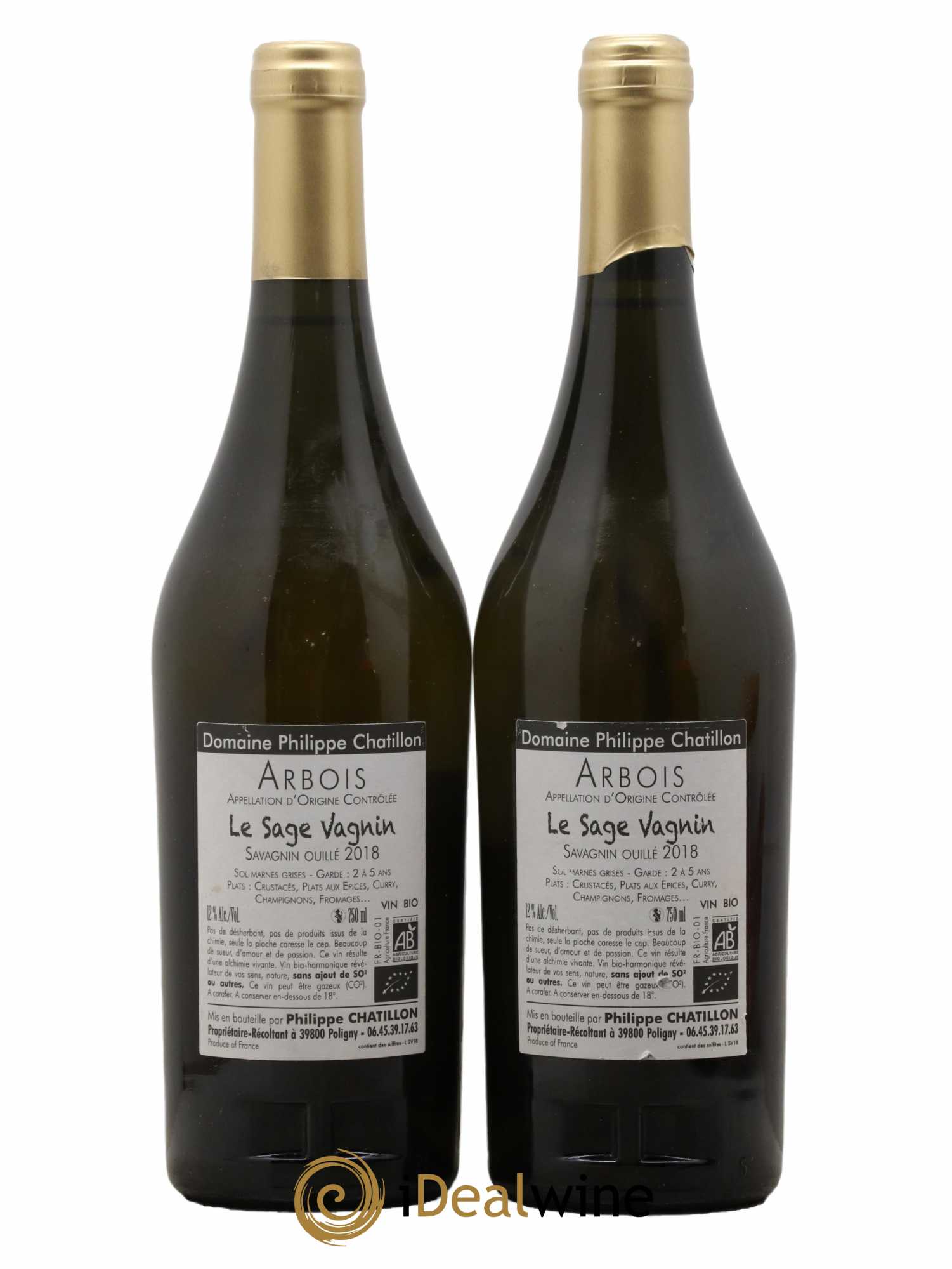 Arbois Le Sage Vagnin Philippe Chatillon 2018 - Lot de 2 bouteilles - 1